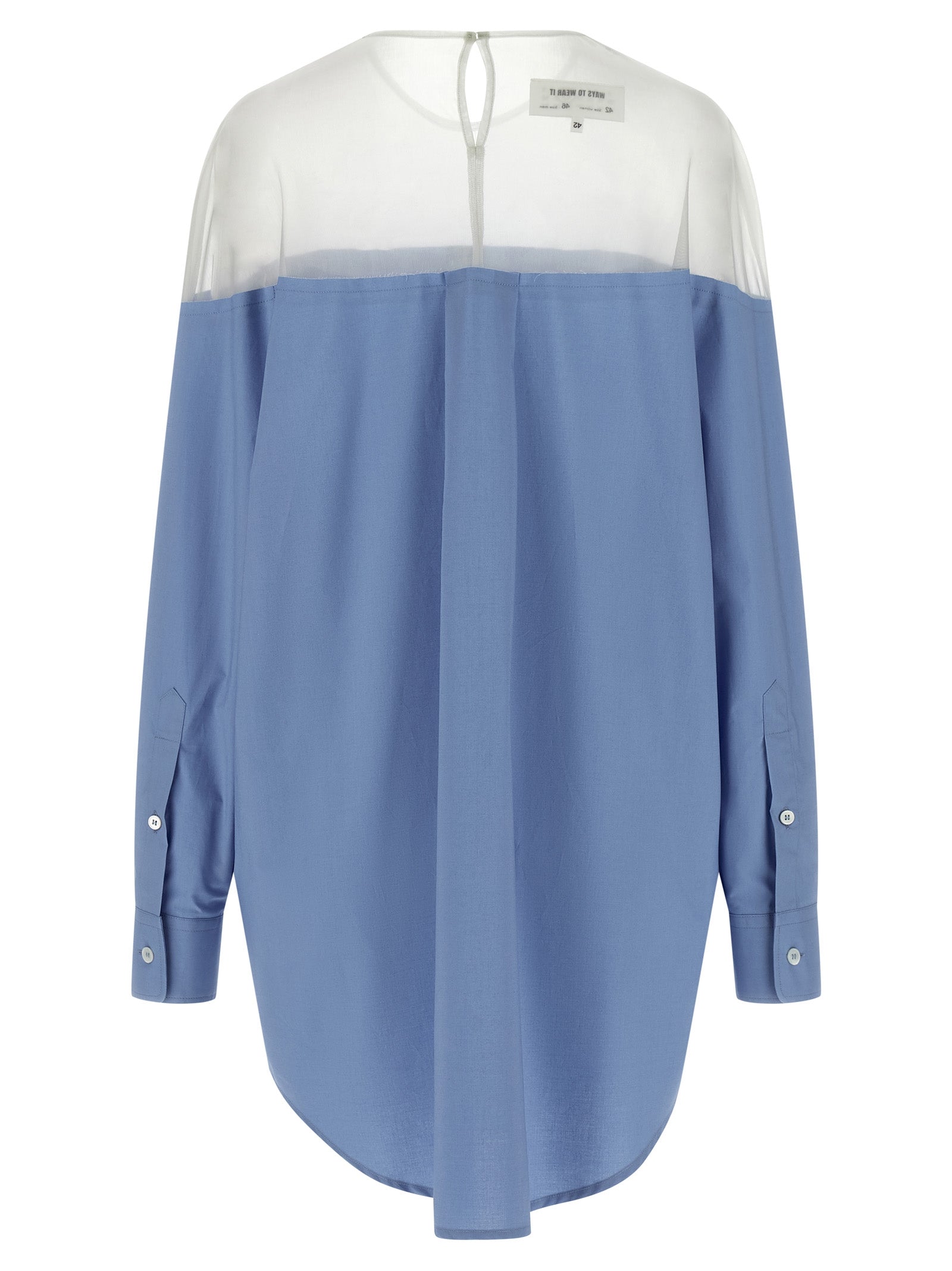 MM6 Maison Margiela Blue Cotton Women's Blouse