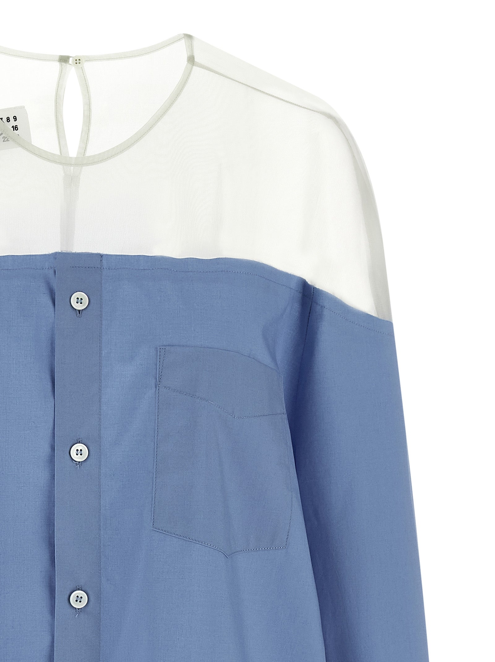 MM6 Maison Margiela Blue Cotton Women's Blouse