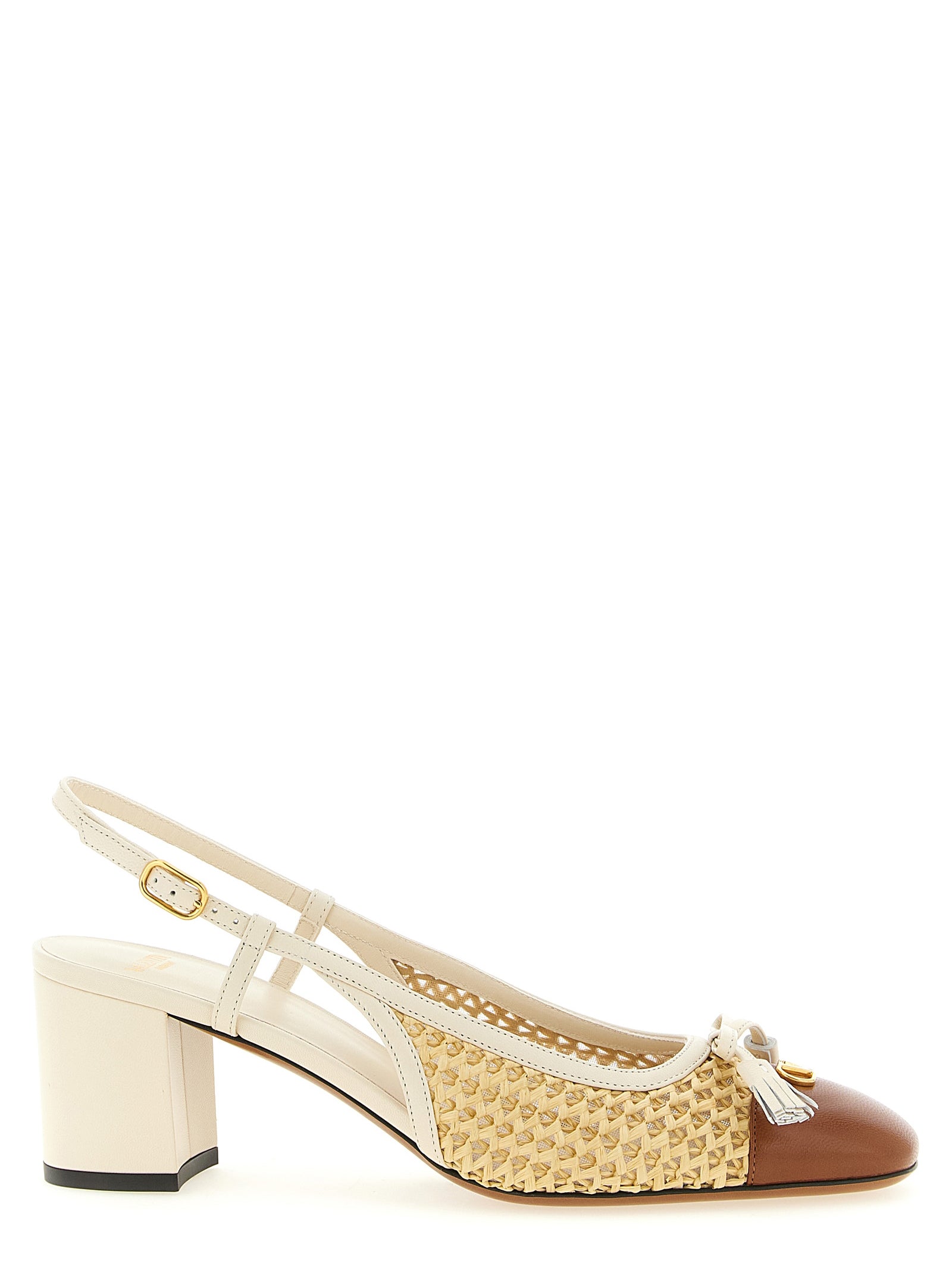 Valentino Garavani Beige Goatskin Mid Heel Women's Pumps