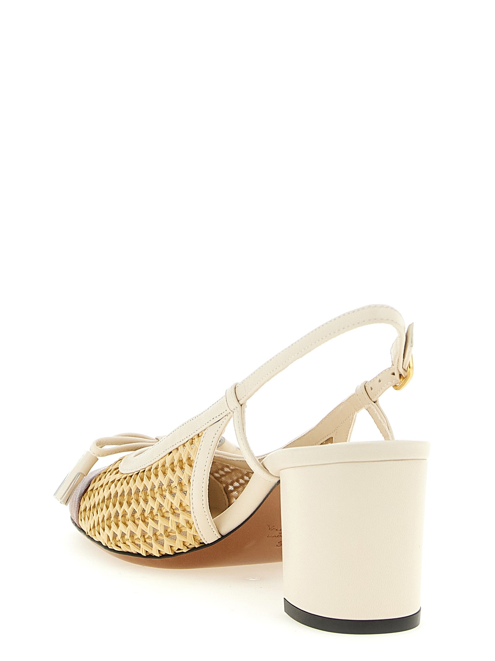 Valentino Garavani Beige Goatskin Mid Heel Women's Pumps
