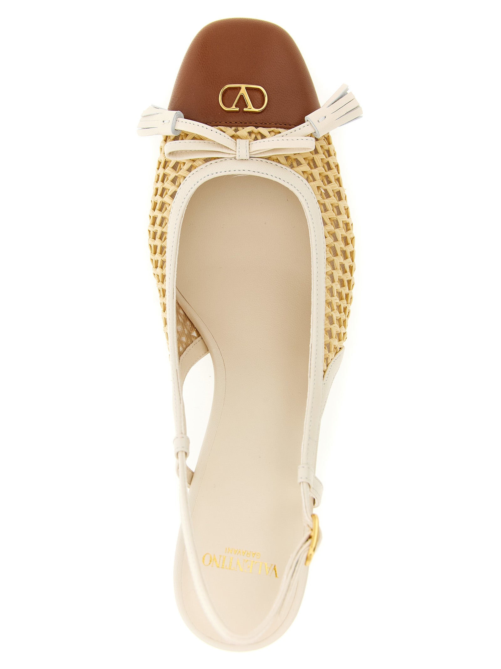 Valentino Garavani Beige Goatskin Mid Heel Women's Pumps