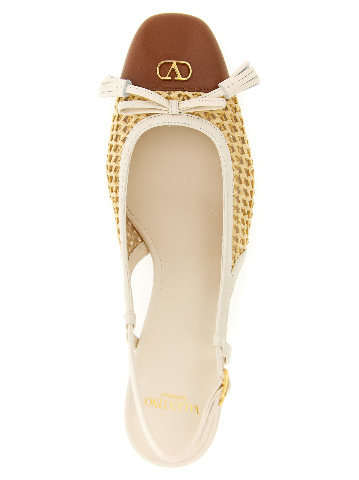 Valentino Garavani Beige Goatskin Mid Heel Women's Pumps
