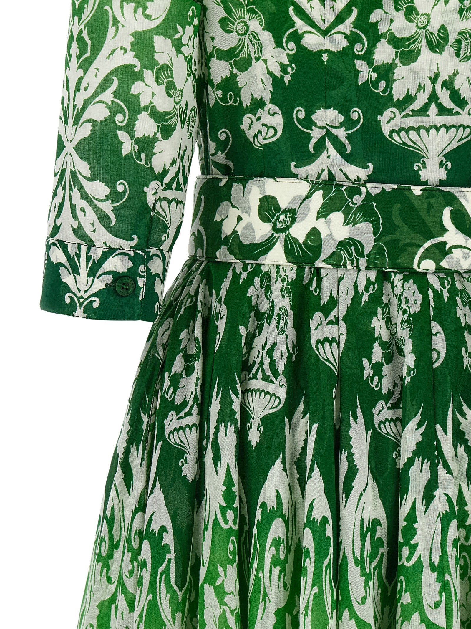 SAMANTHA SUNG Bicolor Cotton Midi Women's Dress
