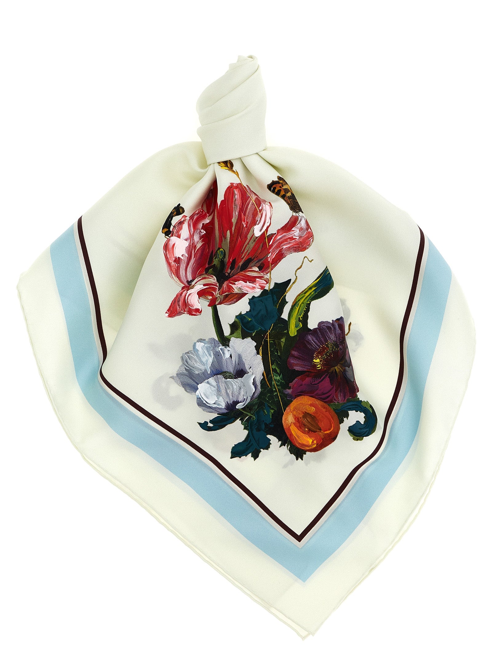Maison Margiela White Silk Women's Scarf