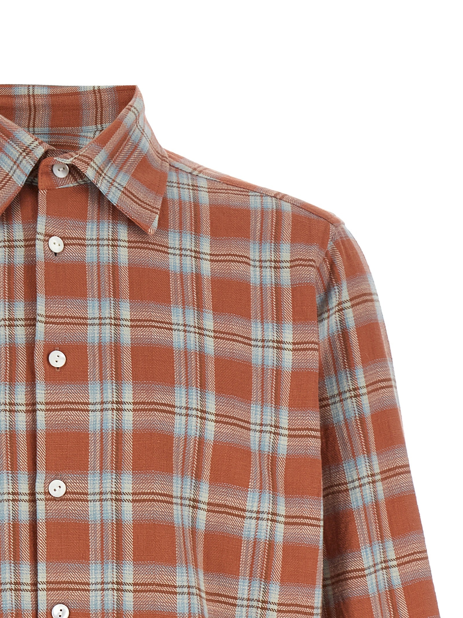 SECOND/LAYER Orange Cotton Men's Blouse