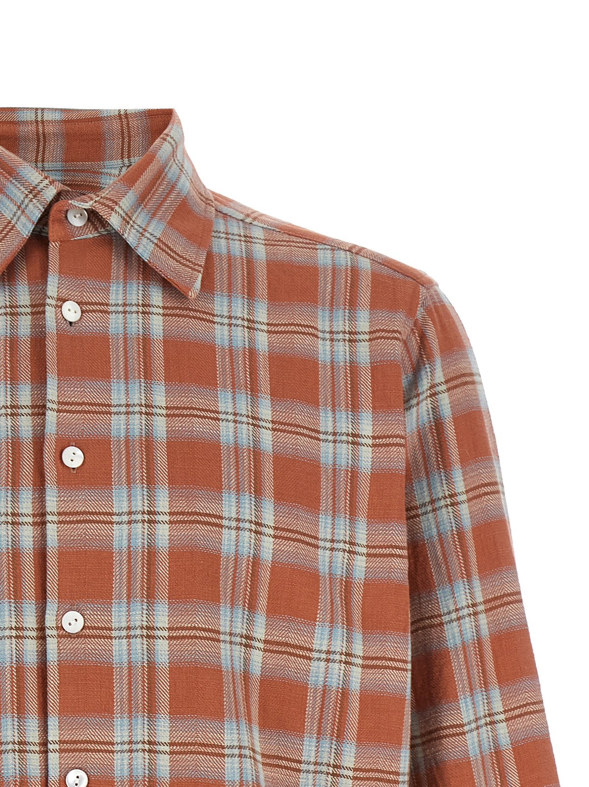 SECOND/LAYER Orange Cotton Men's Blouse