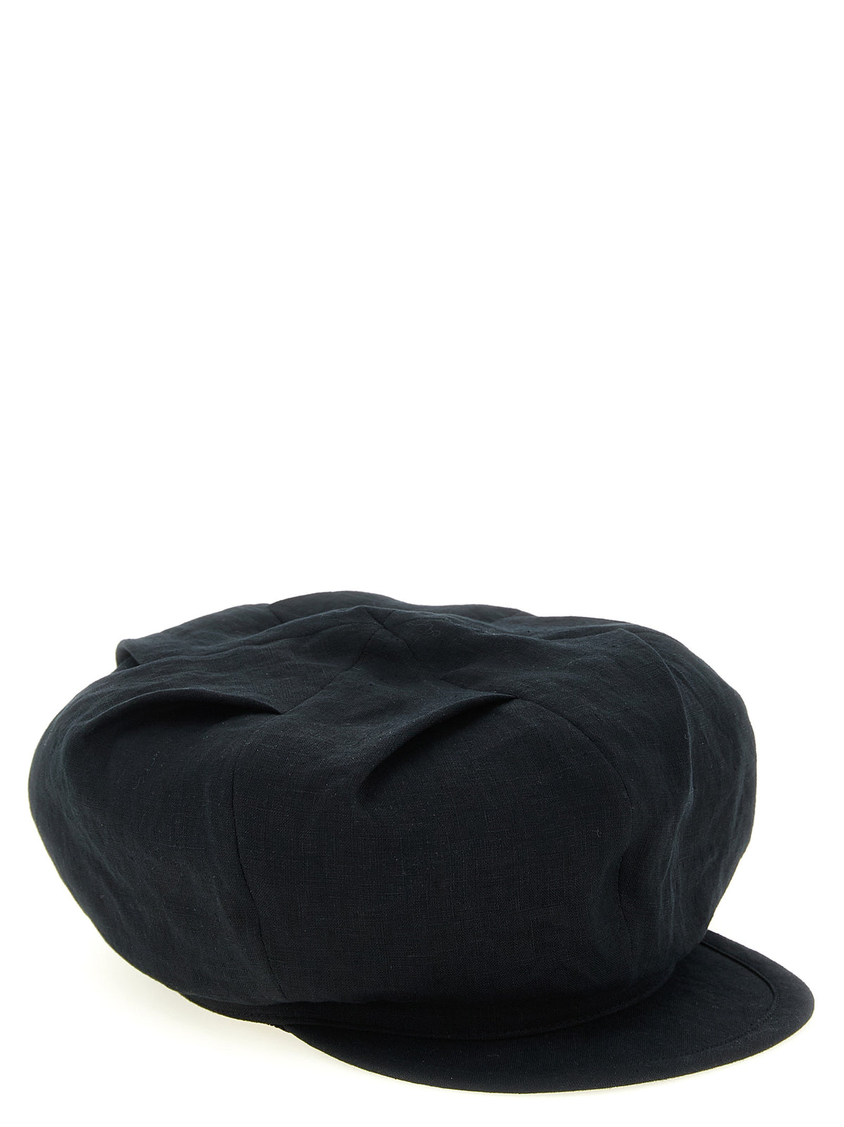 Yohji Yamamoto Black Linen Fatcap Men's Hat