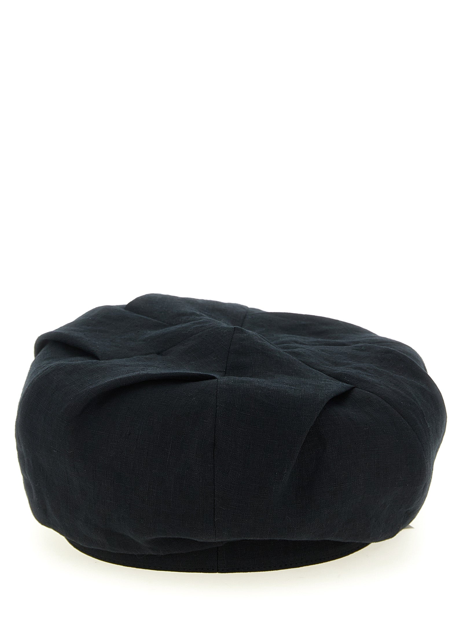 Yohji Yamamoto Black Linen Fatcap Men's Hat