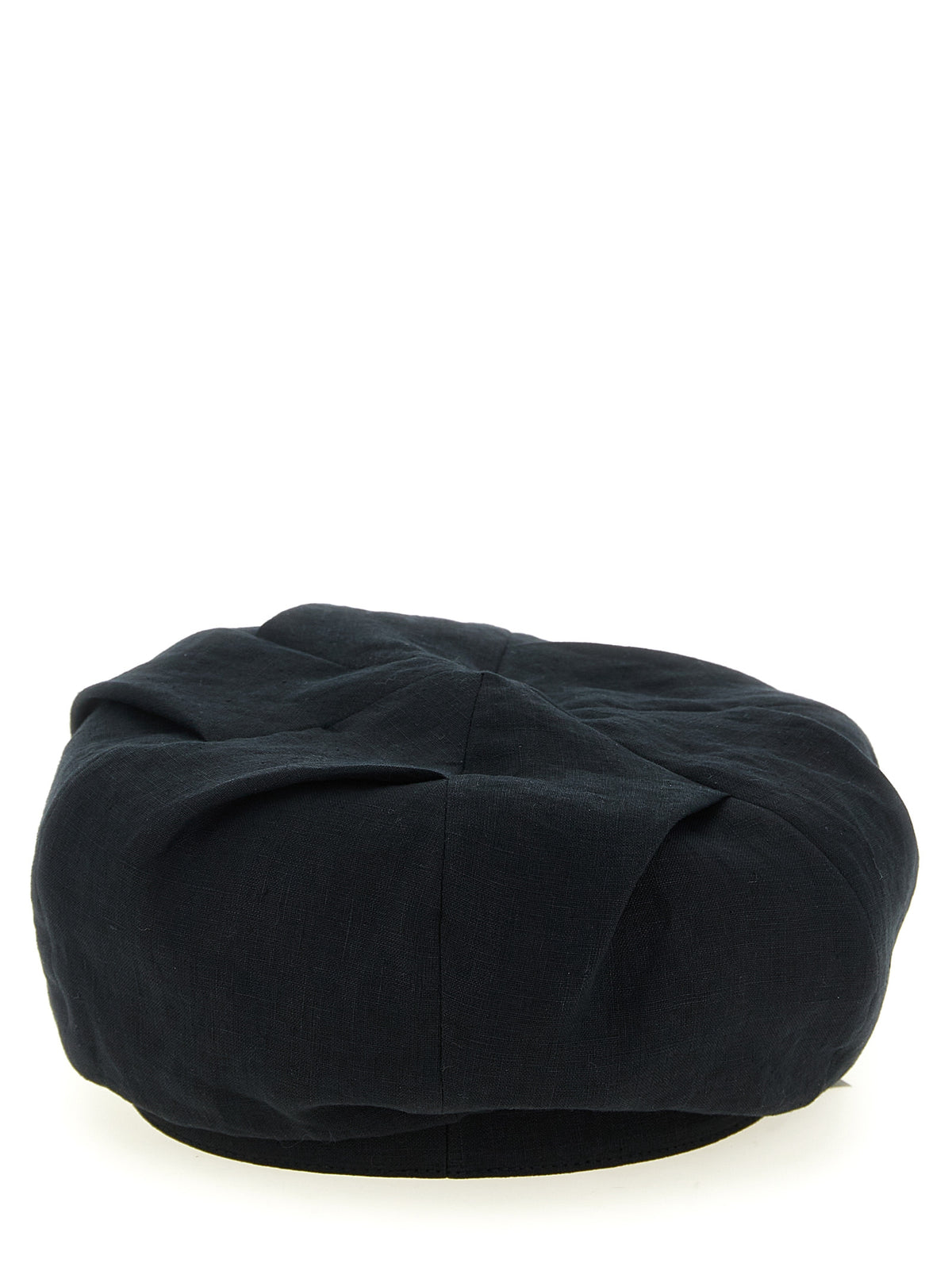 Yohji Yamamoto Black Linen Fatcap Men's Hat