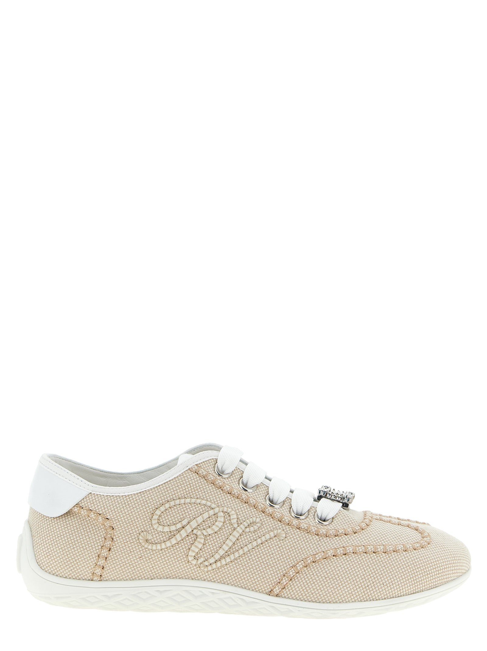 Roger Vivier Beige Polyamide Low Top Women's Sneakers