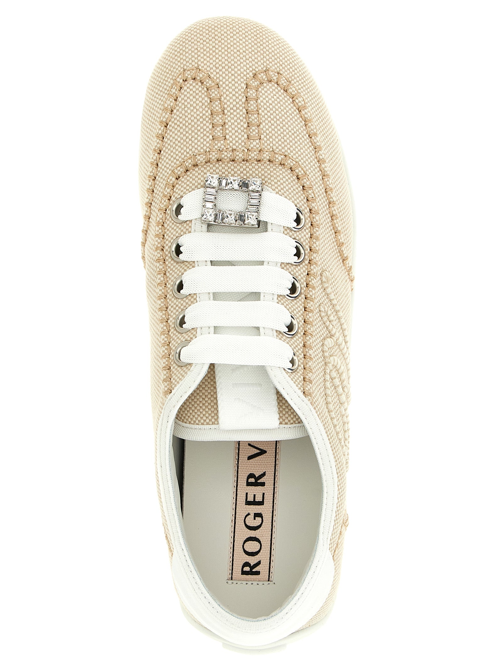 Roger Vivier Beige Polyamide Low Top Women's Sneakers