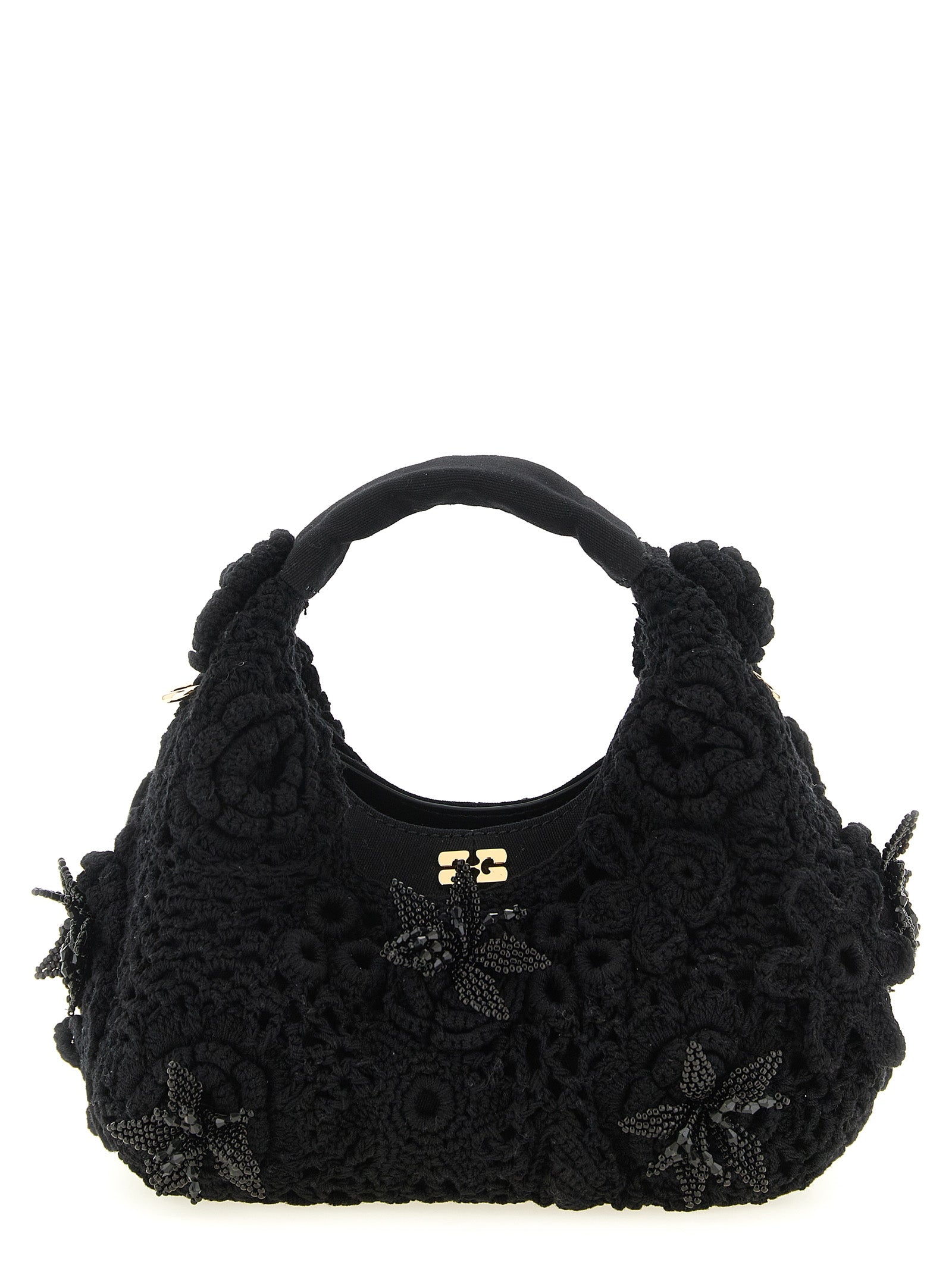 Ganni Black Organic Cotton Women's Handbag