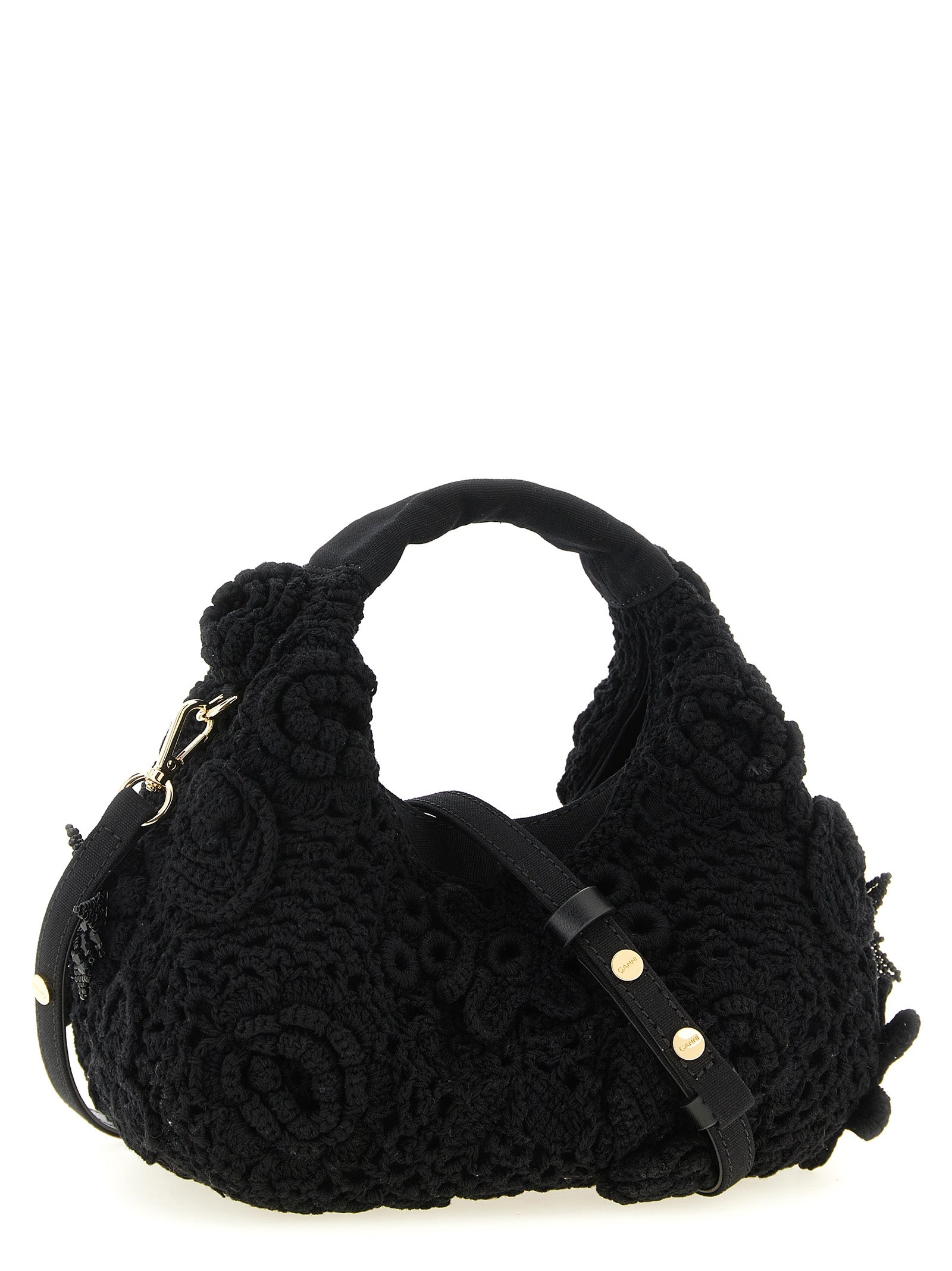Ganni Black Organic Cotton Women's Handbag
