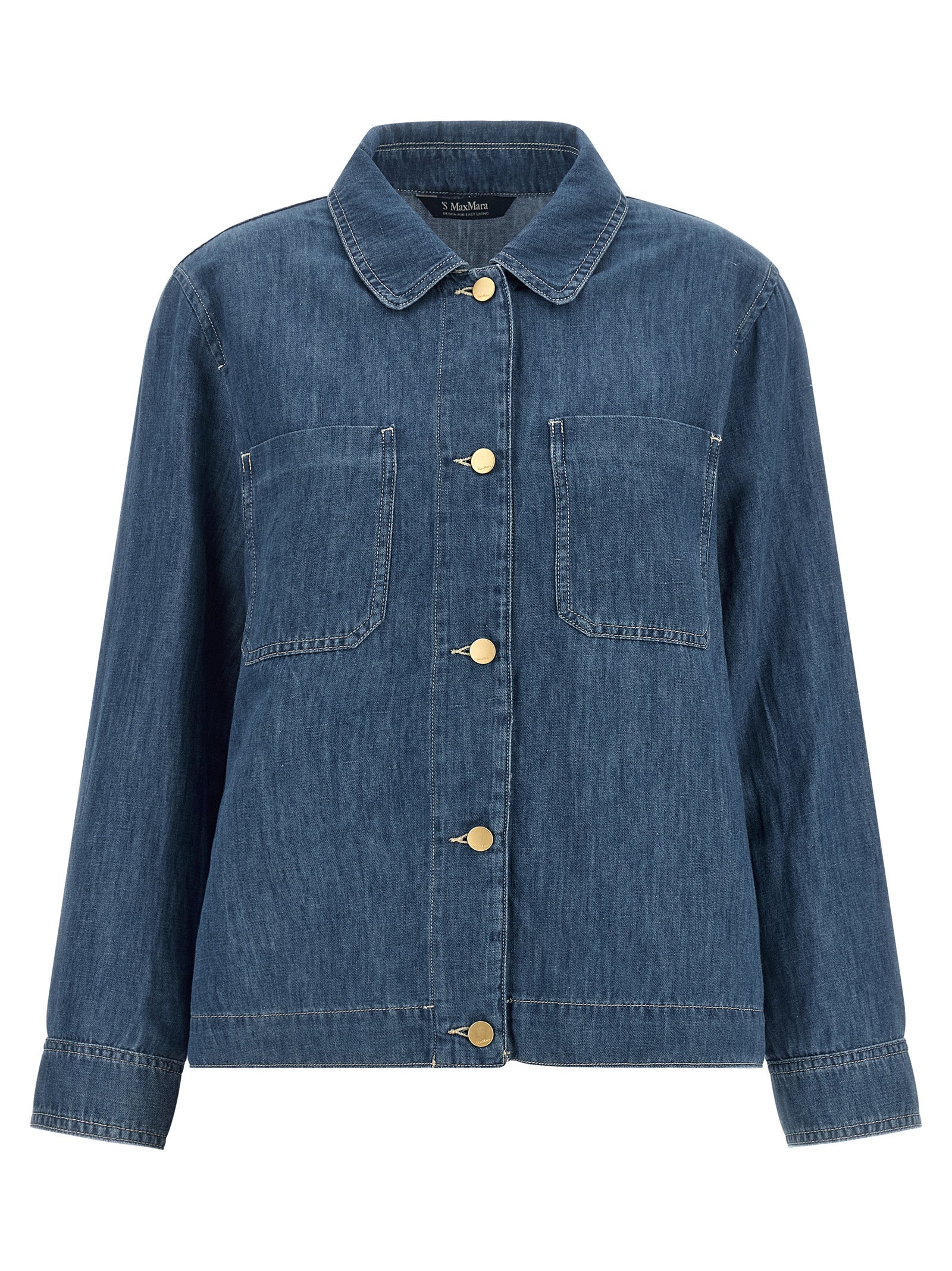 'S Max Mara Blue Cotton Denim Women's Jacket