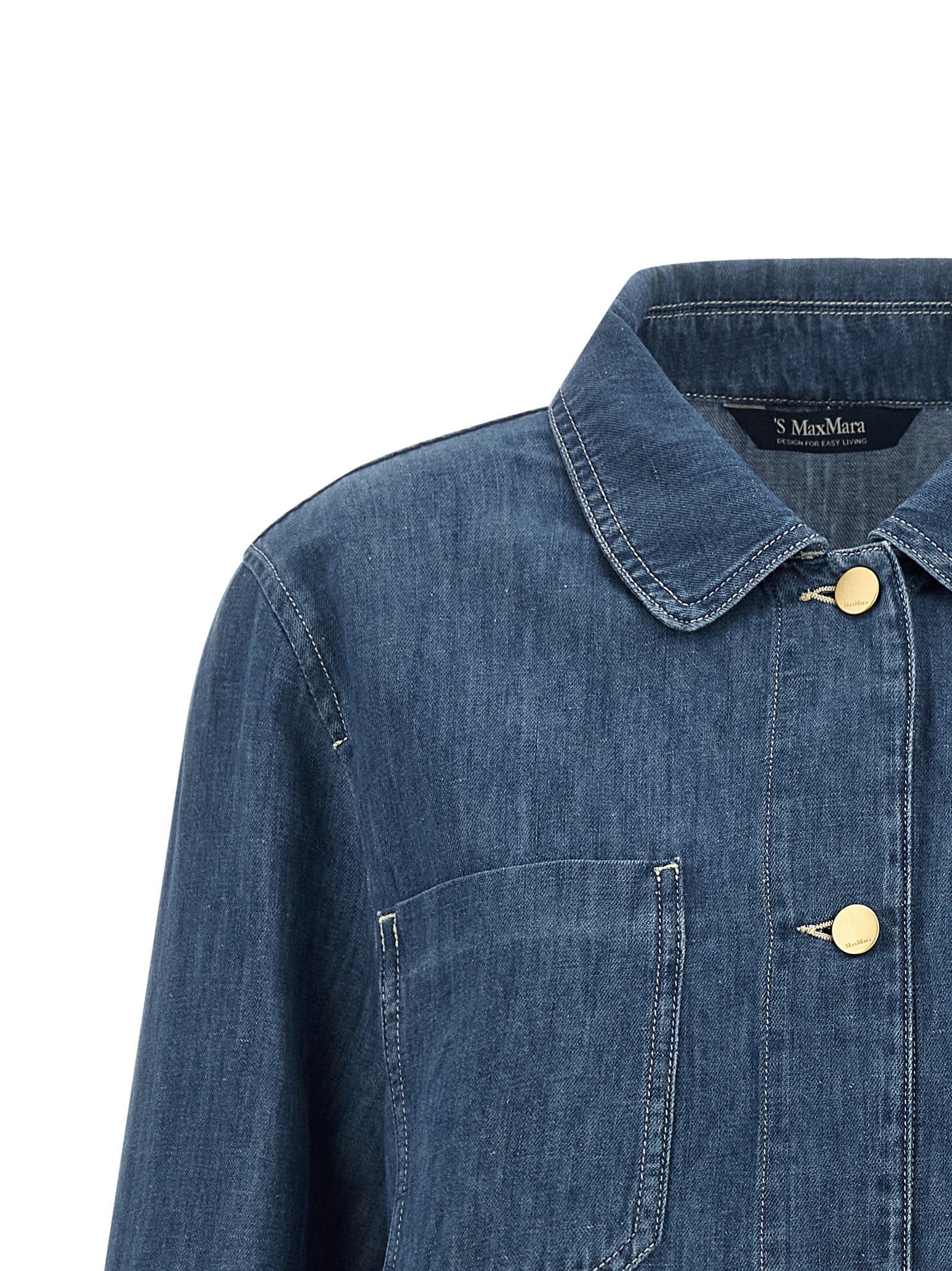 'S Max Mara Blue Cotton Denim Women's Jacket