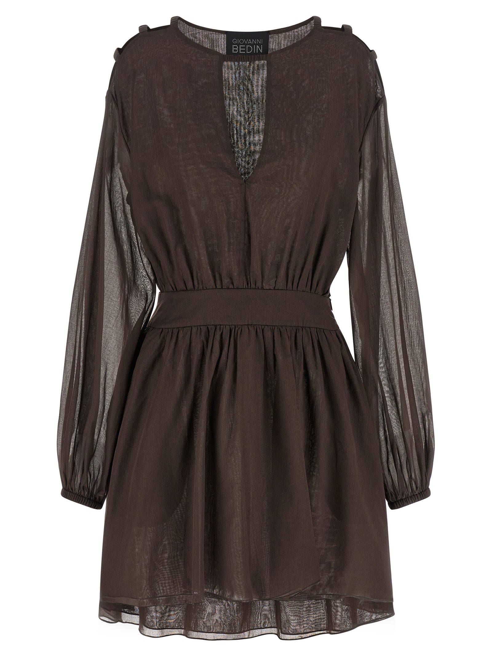 Giovanni Bedin Brown Cotton Short Women's Dress
