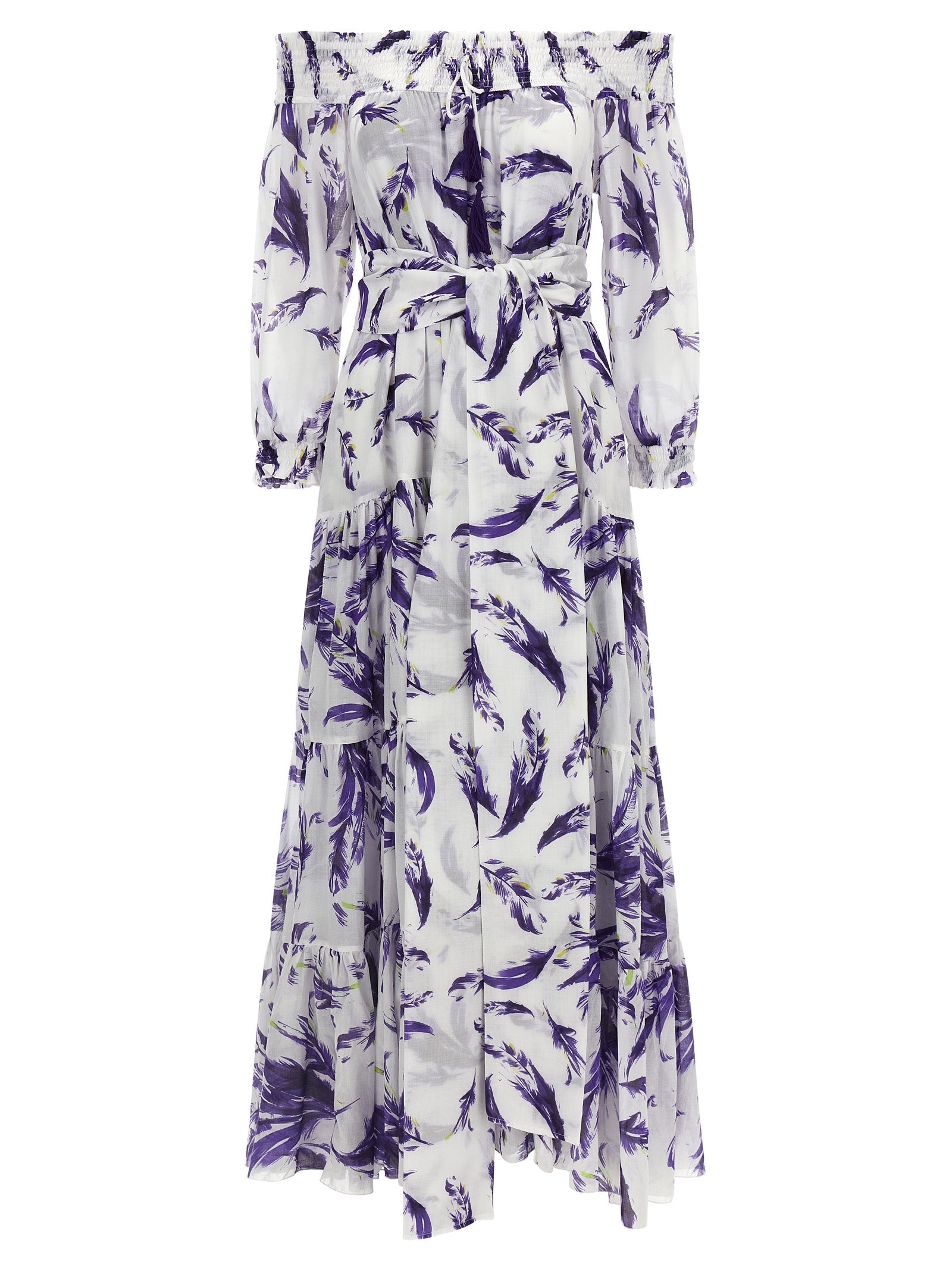 SAMANTHA SUNG Purple Cotton Long Women's Dress