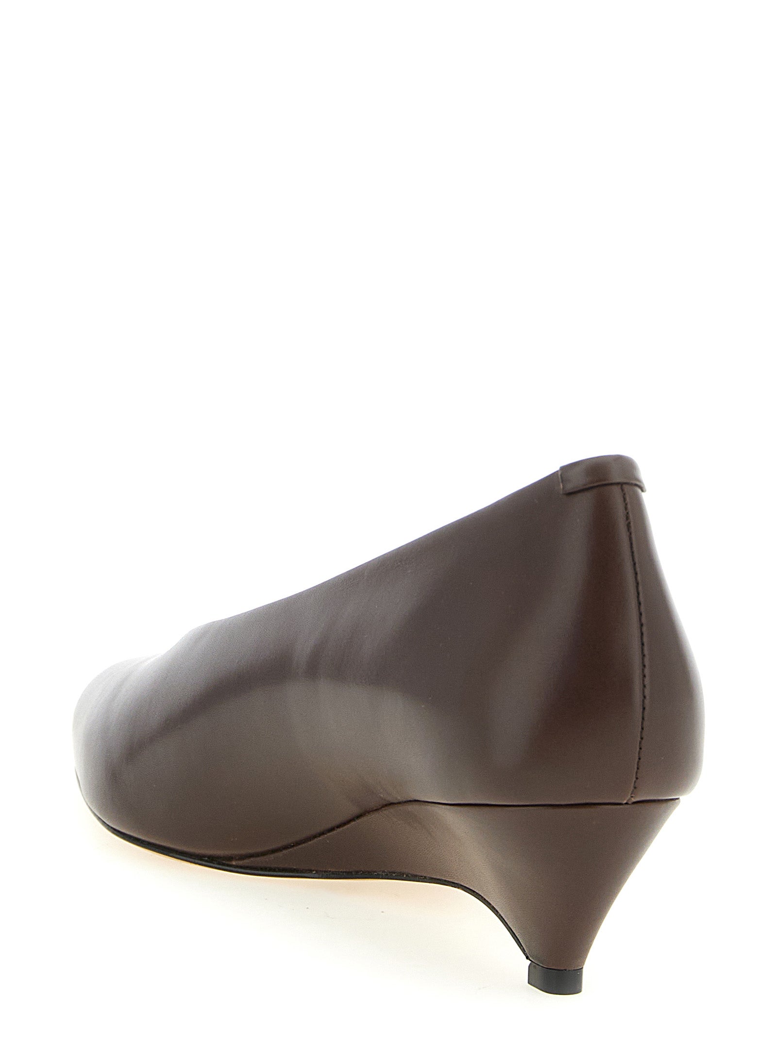 Jil Sander Brown Calfskin Mid Heel Women's Pumps