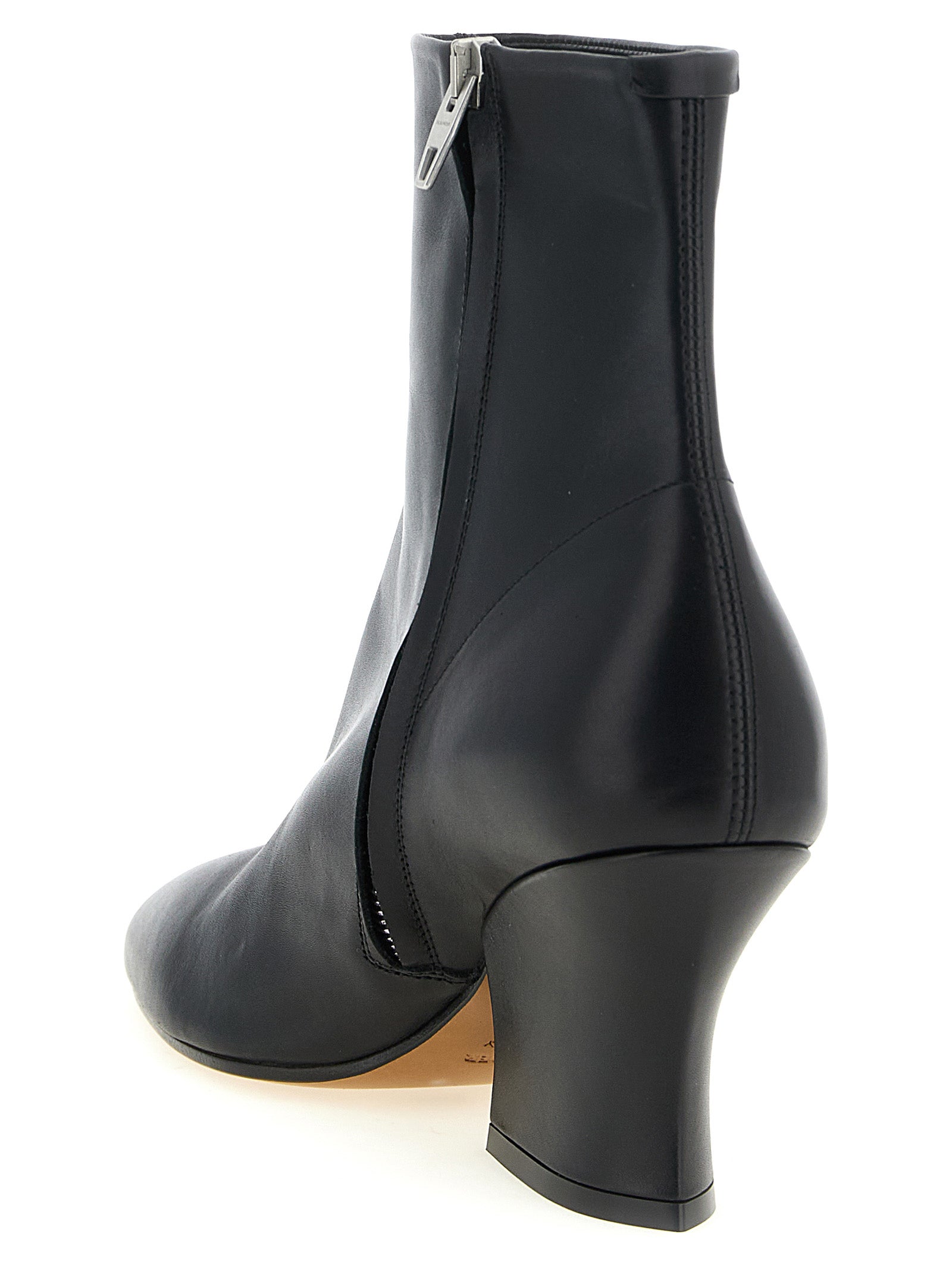 Jil Sander Black Calfskin Ankle Women's Boots
