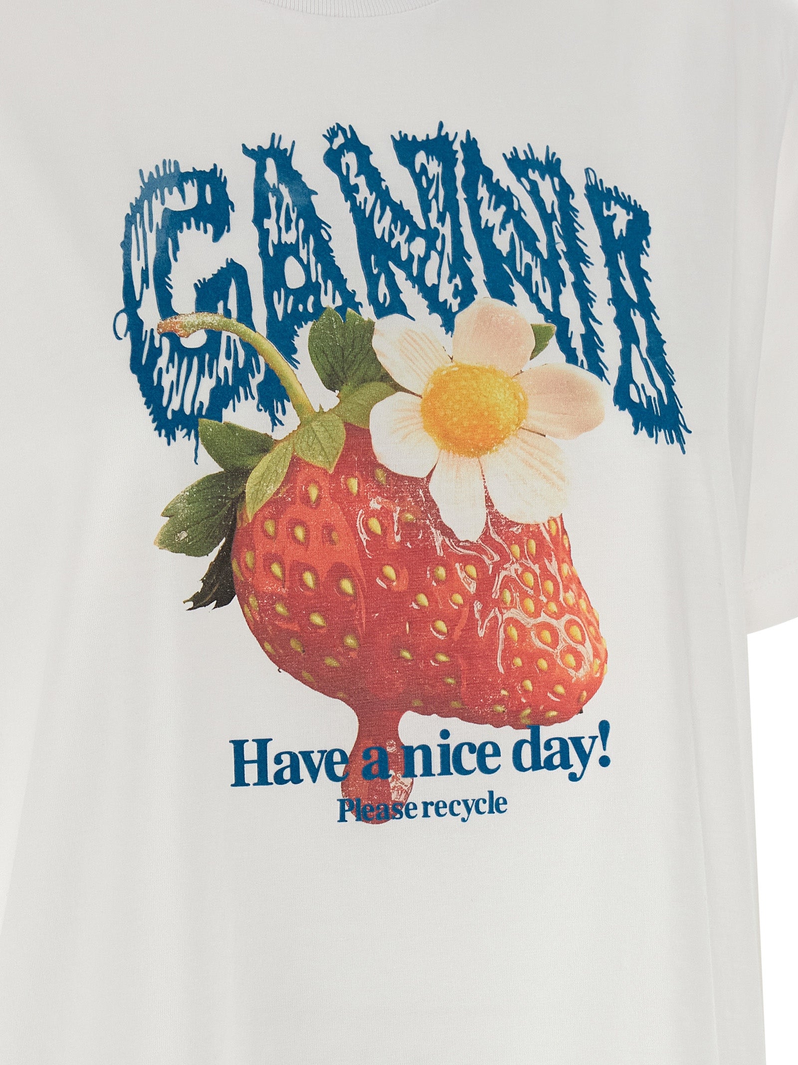 Ganni White Organic Cotton Women's T-Shirt
