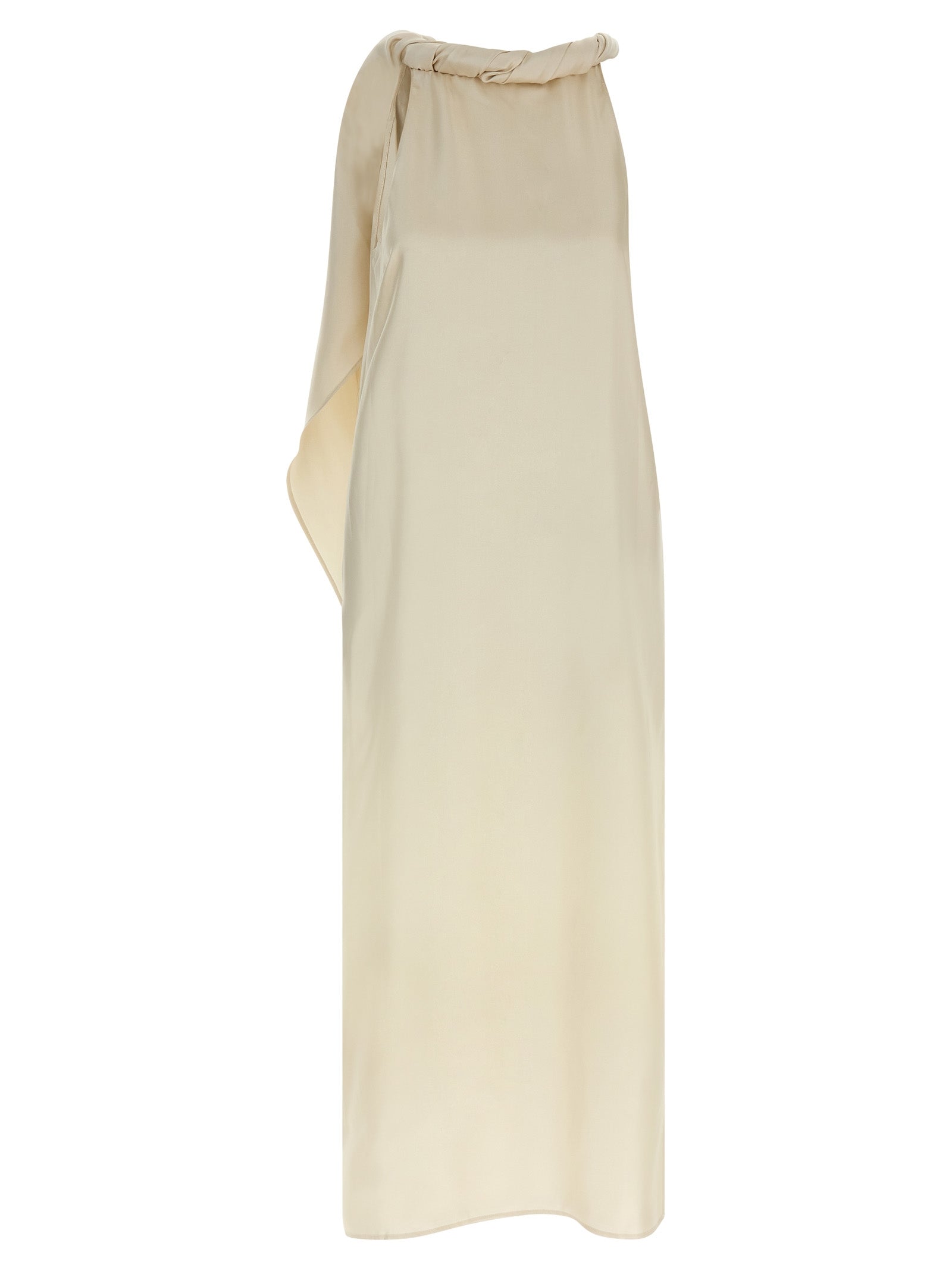 Loulou De Saison Beige Silk Midi Women's Dress