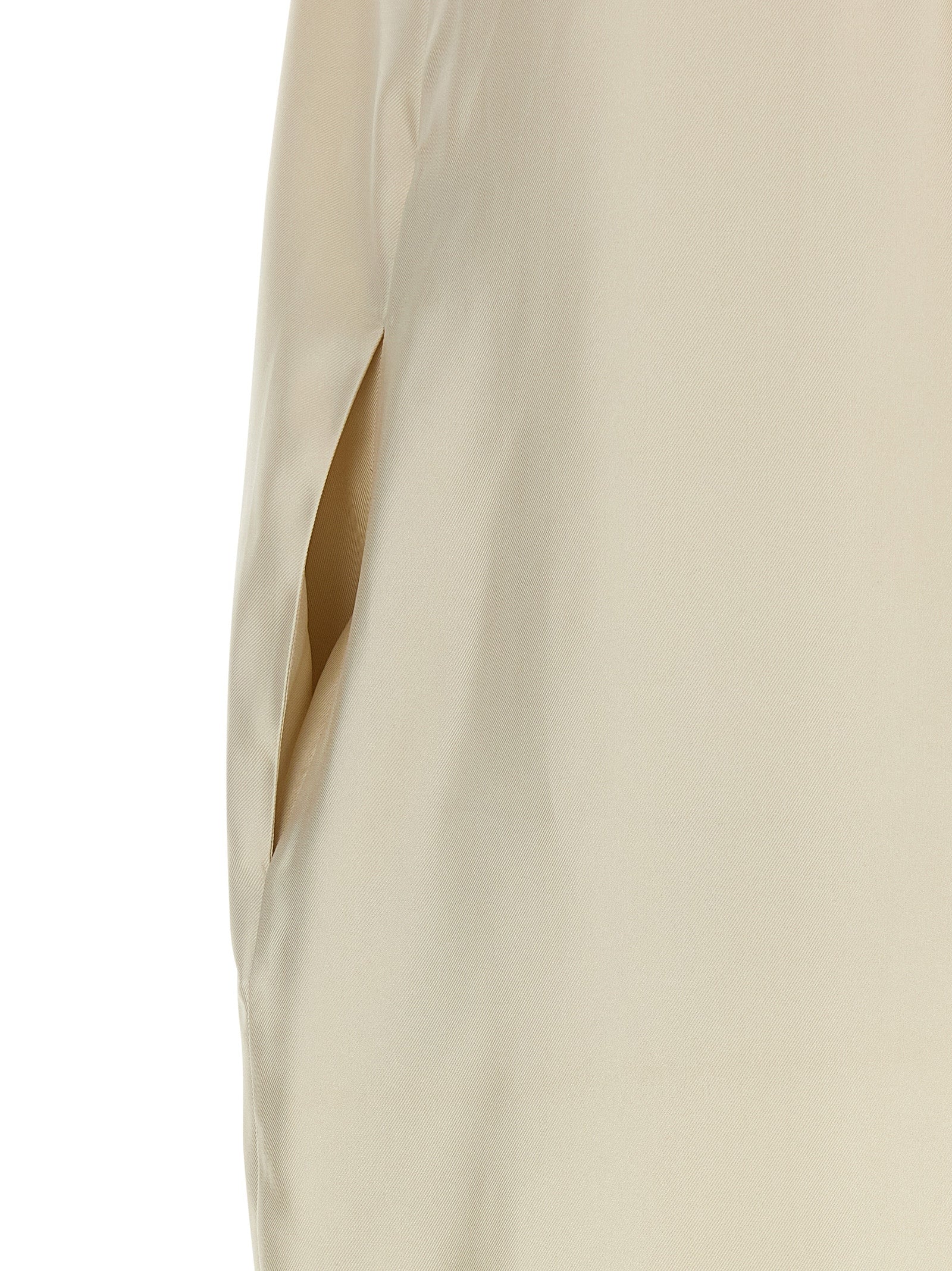 Loulou De Saison Beige Silk Midi Women's Dress