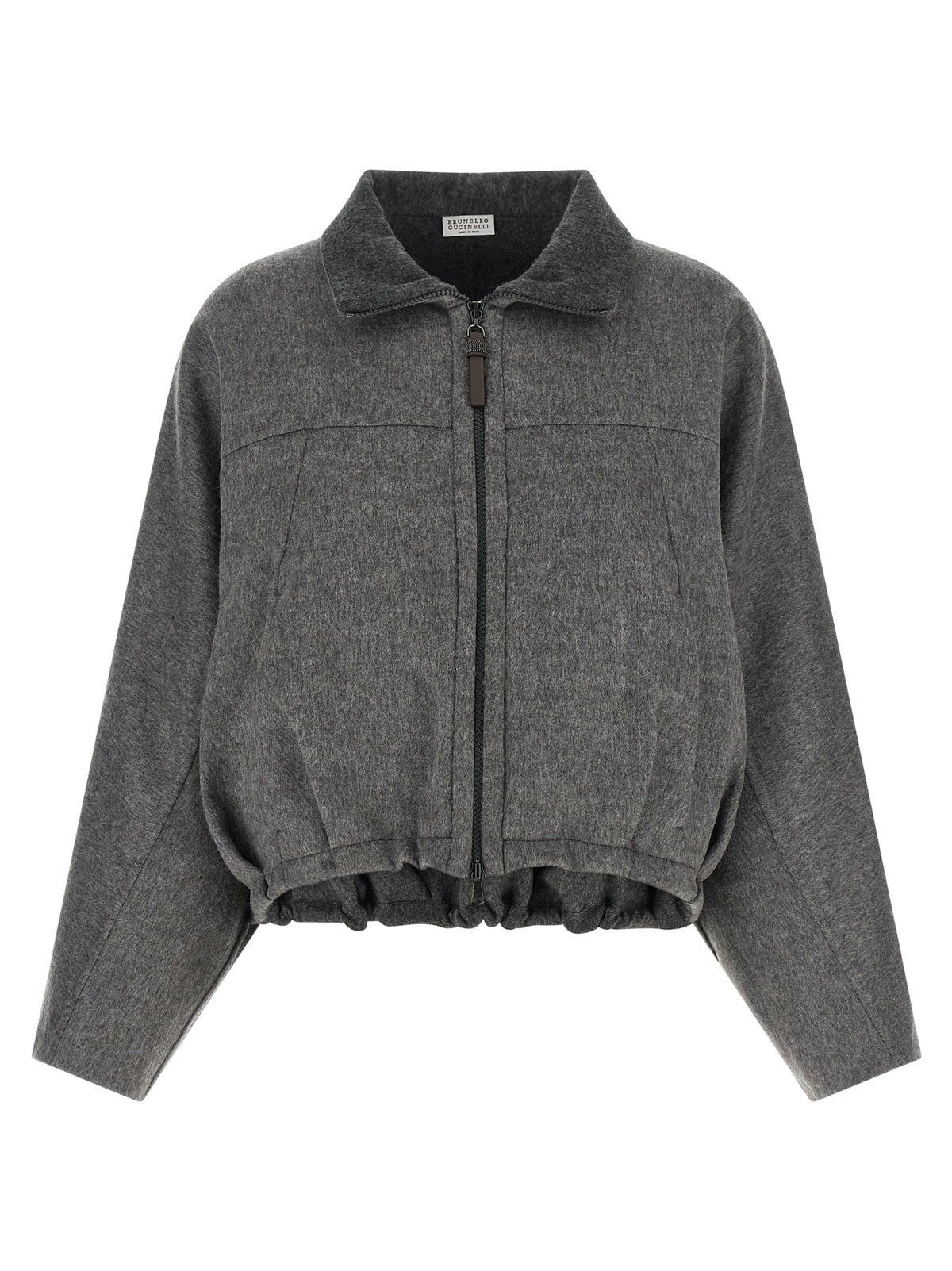 Brunello Cucinelli Gray Virgin Wool Full-Length Women's Jacket