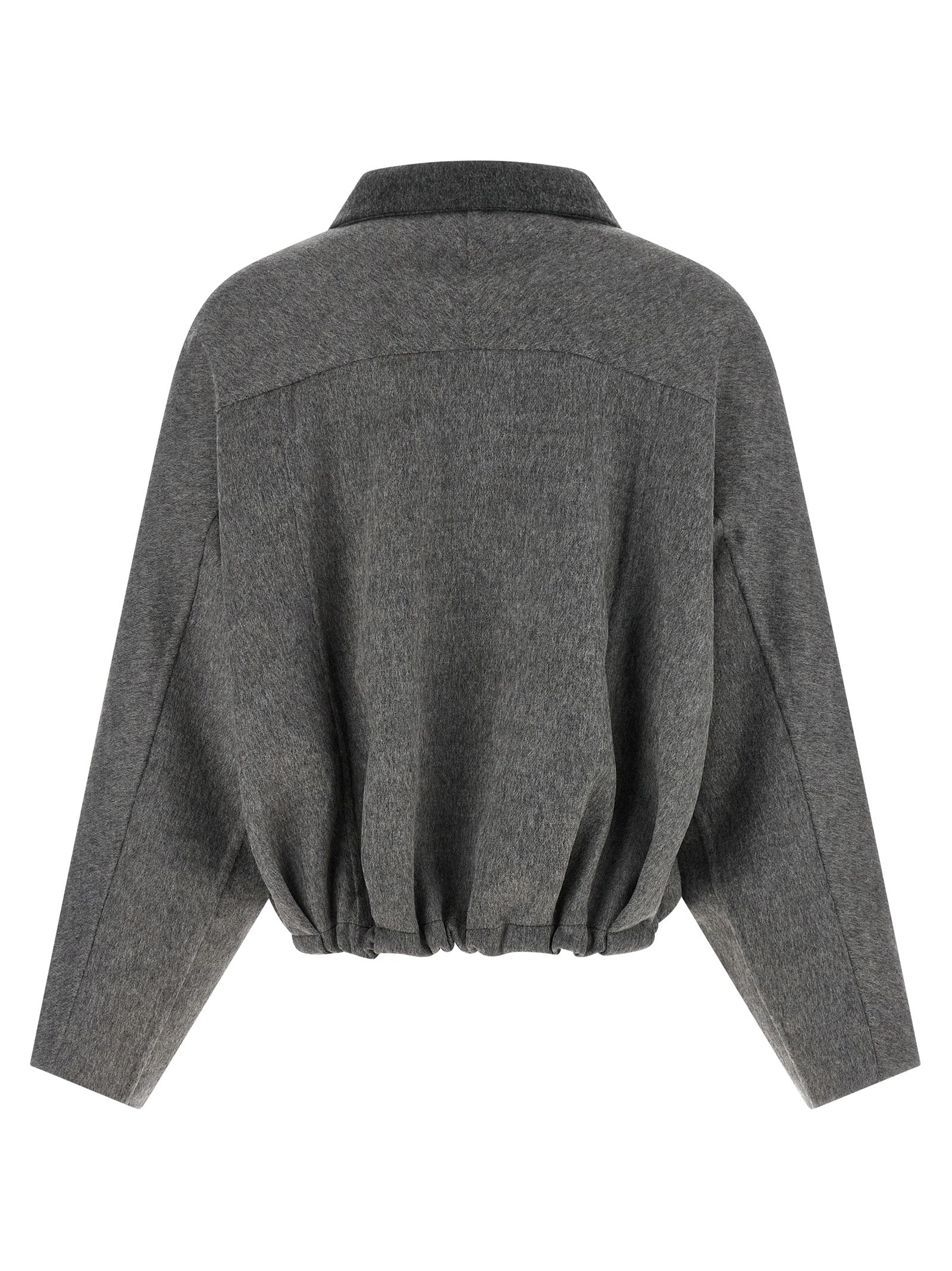 Brunello Cucinelli Gray Virgin Wool Full-Length Women's Jacket