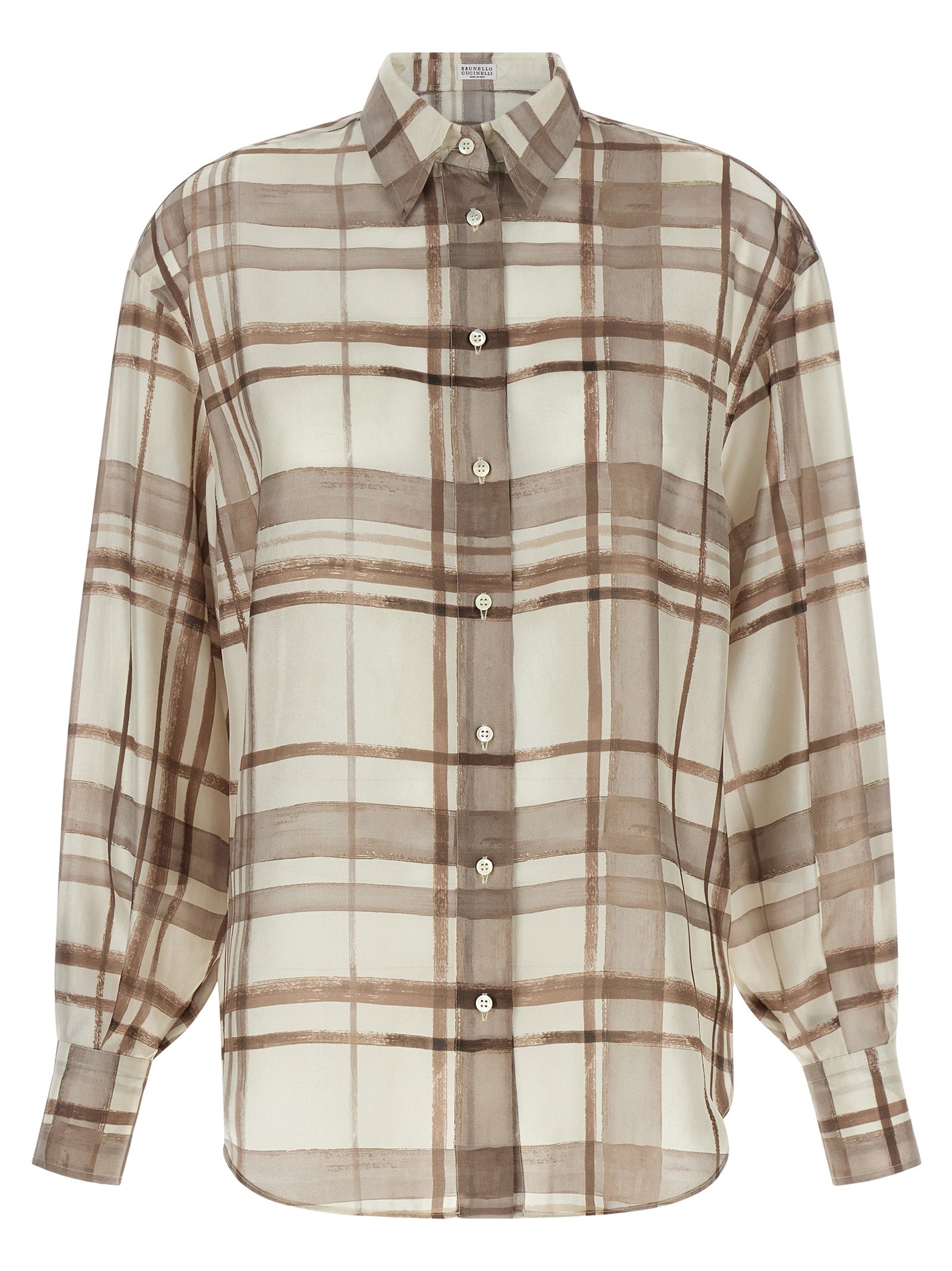 Brunello Cucinelli Beige Silk Women's Blouse