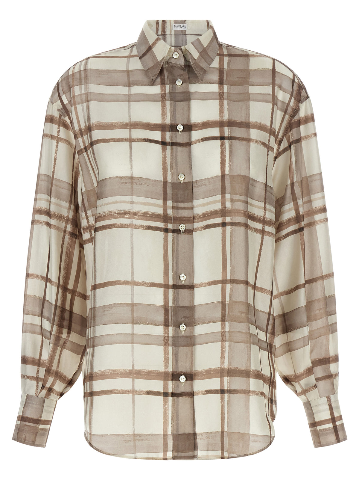 Brunello Cucinelli Beige Silk Women's Blouse