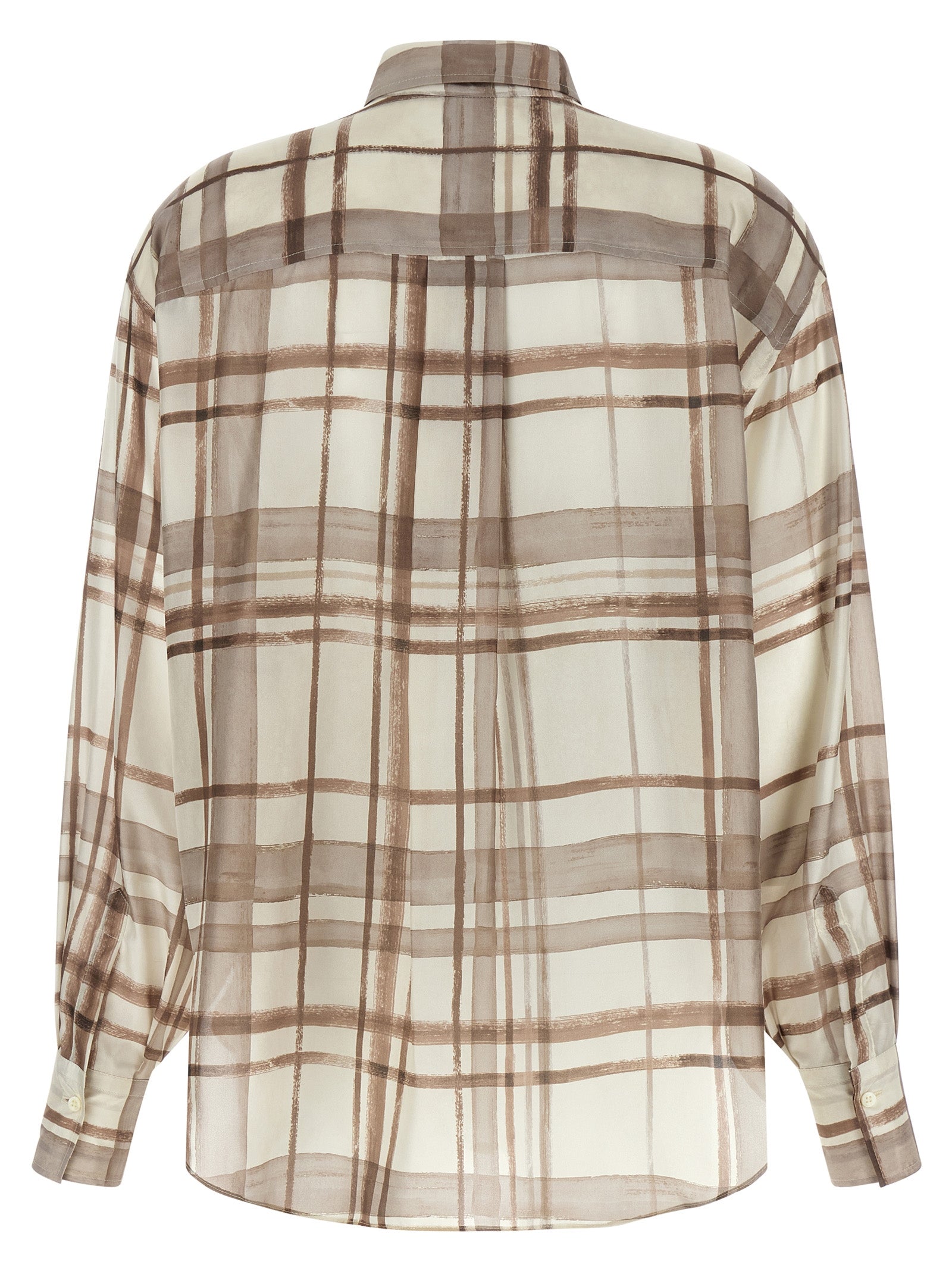 Brunello Cucinelli Beige Silk Women's Blouse