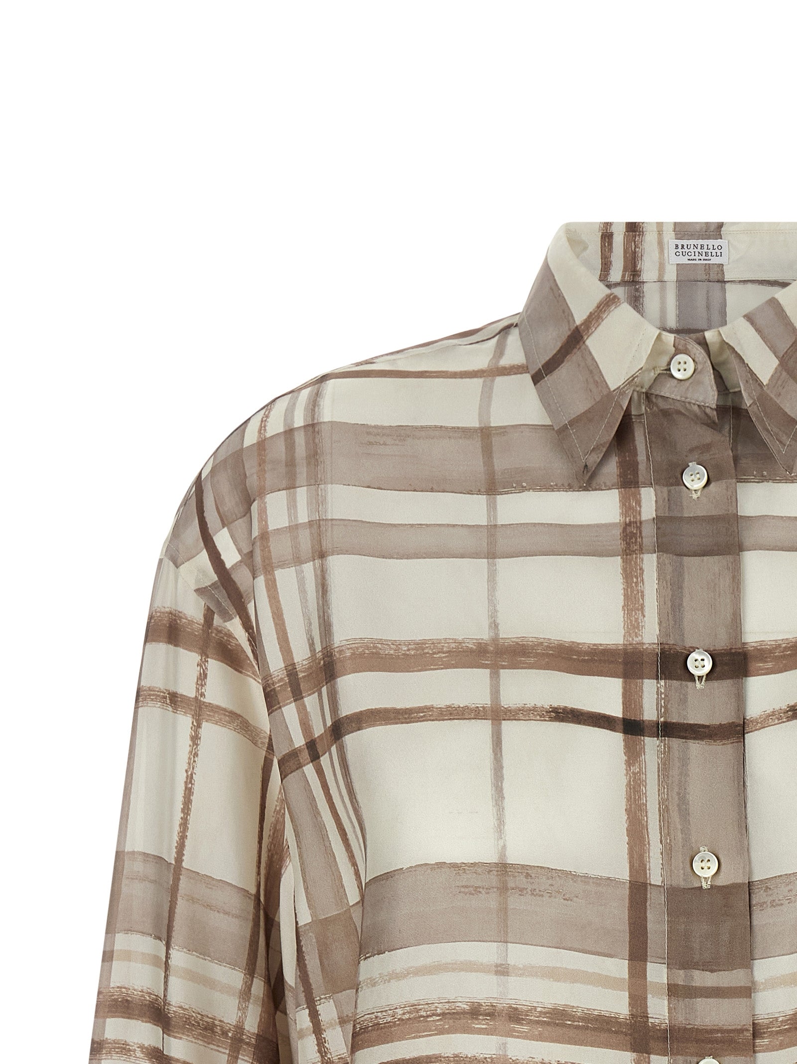 Brunello Cucinelli Beige Silk Women's Blouse