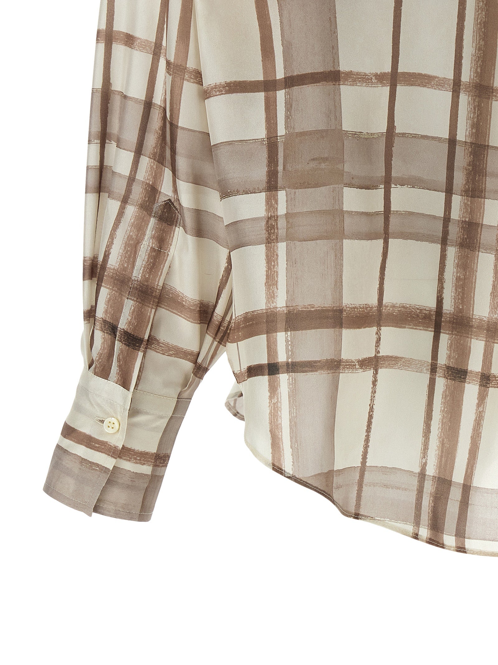 Brunello Cucinelli Beige Silk Women's Blouse