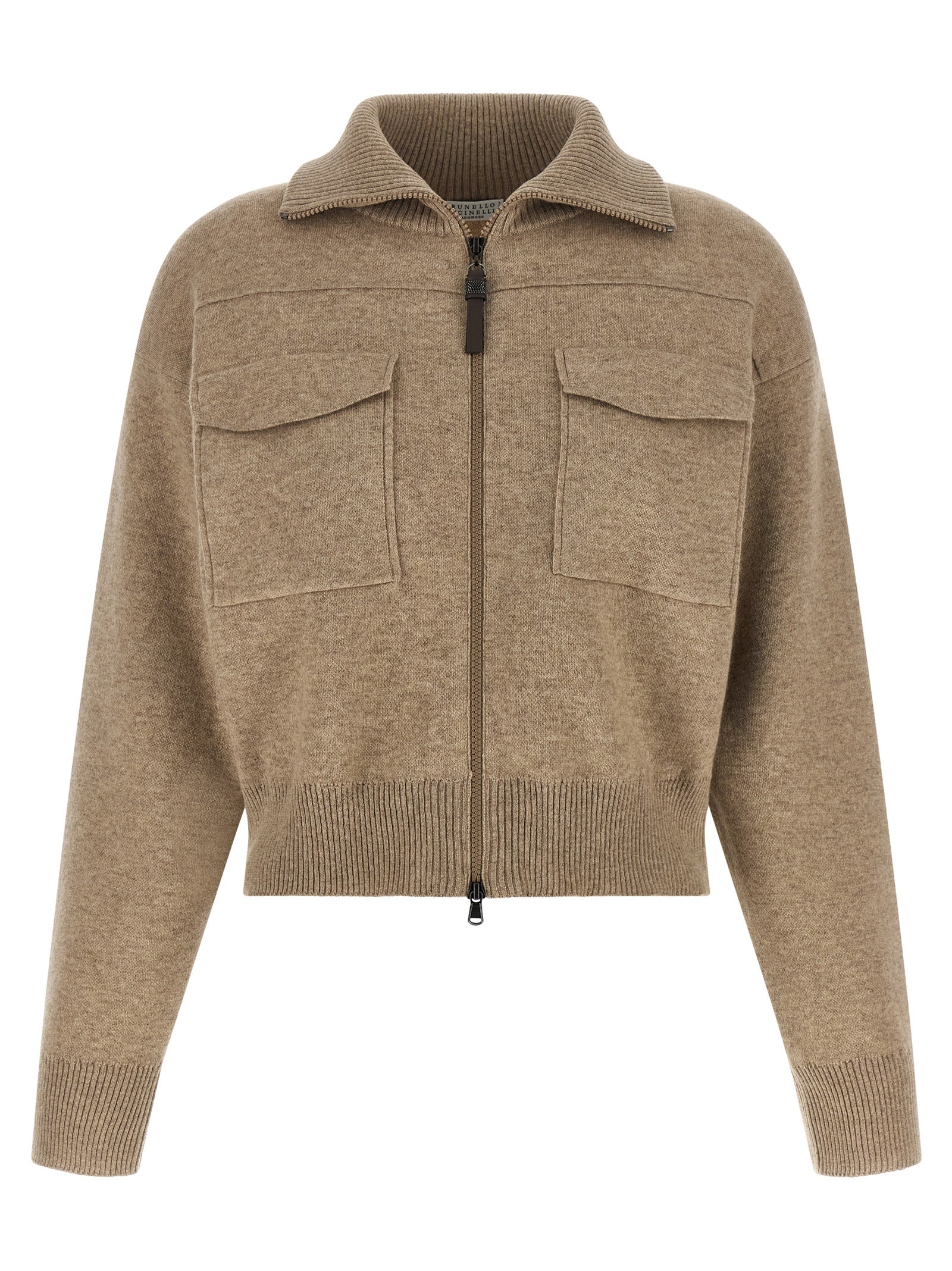 Brunello Cucinelli Beige Cashmere Women's Cardigan