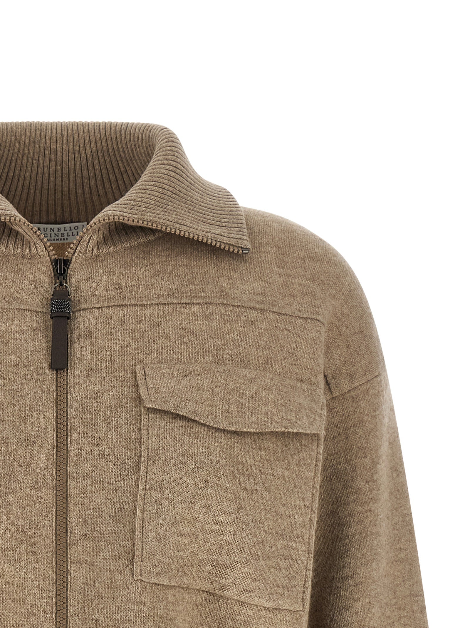 Brunello Cucinelli Beige Cashmere Women's Cardigan