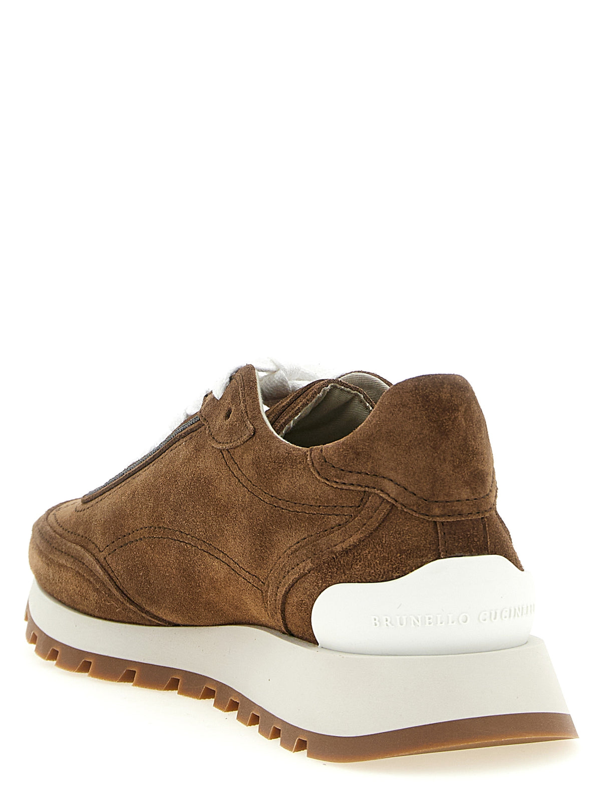 Brunello Cucinelli Brown Calfskin Low Top Women's Sneakers
