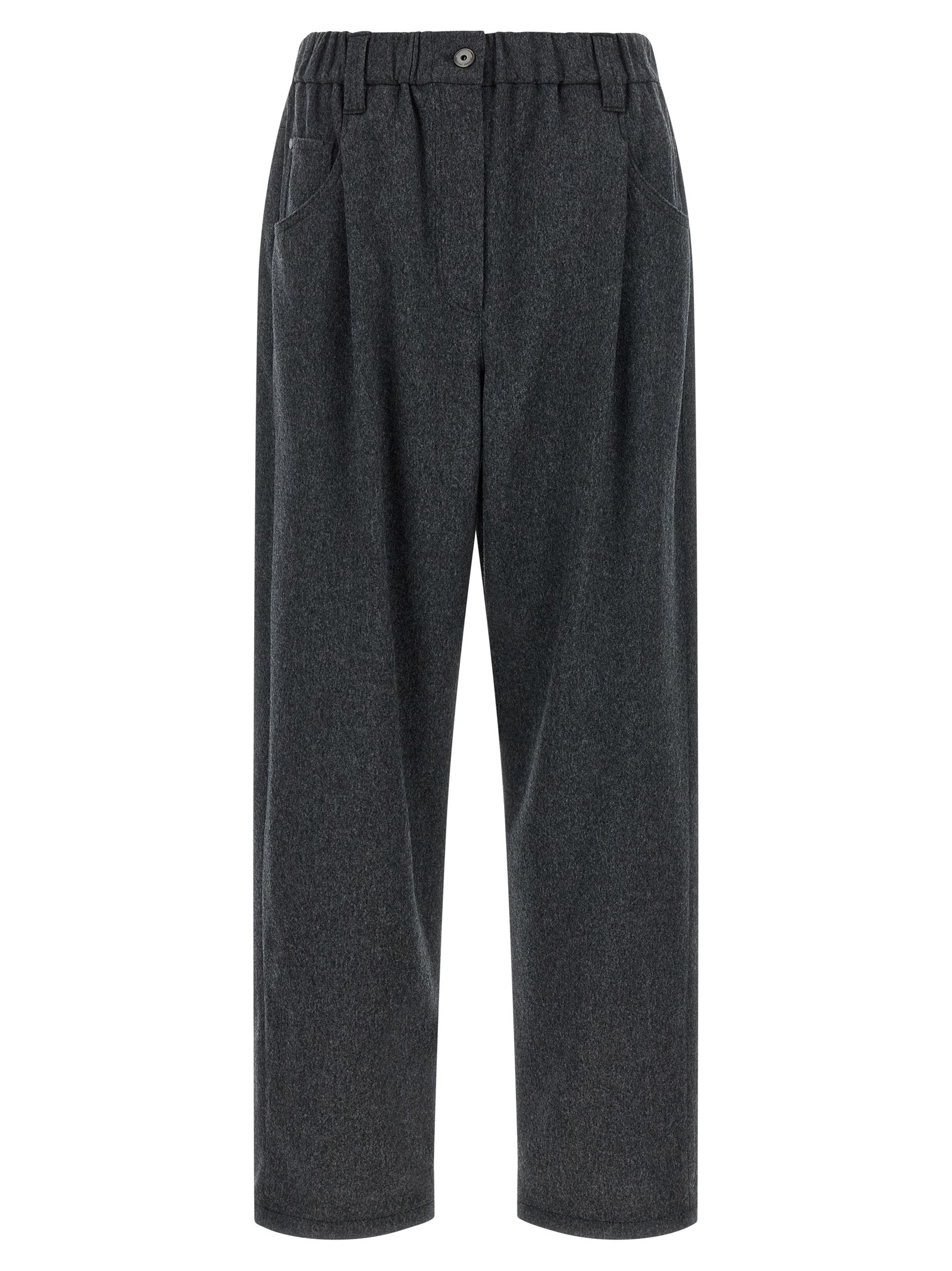 Brunello Cucinelli Gray Wool Women's Pants