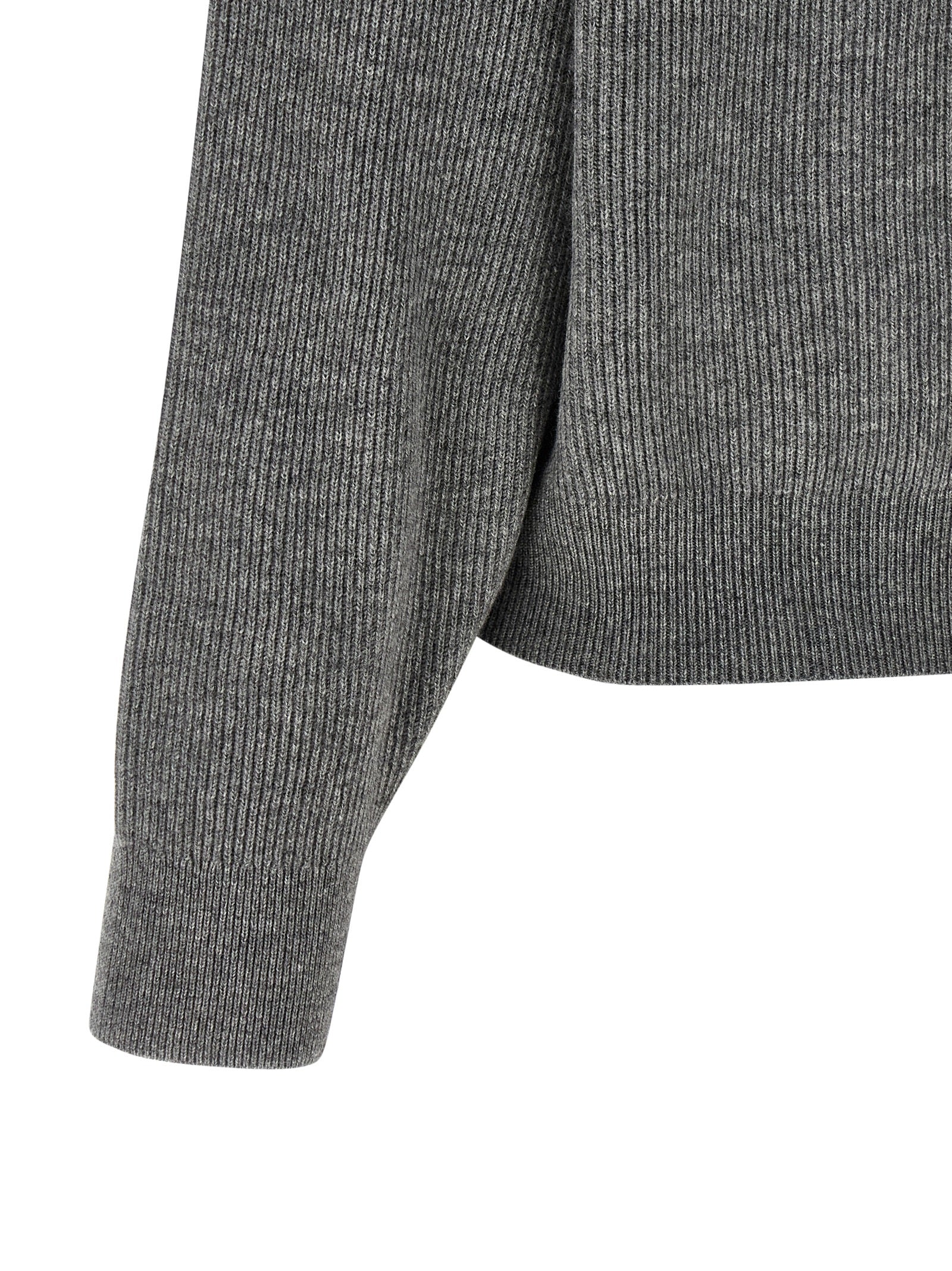 Brunello Cucinelli Gray Virgin Wool Women's Cardigan