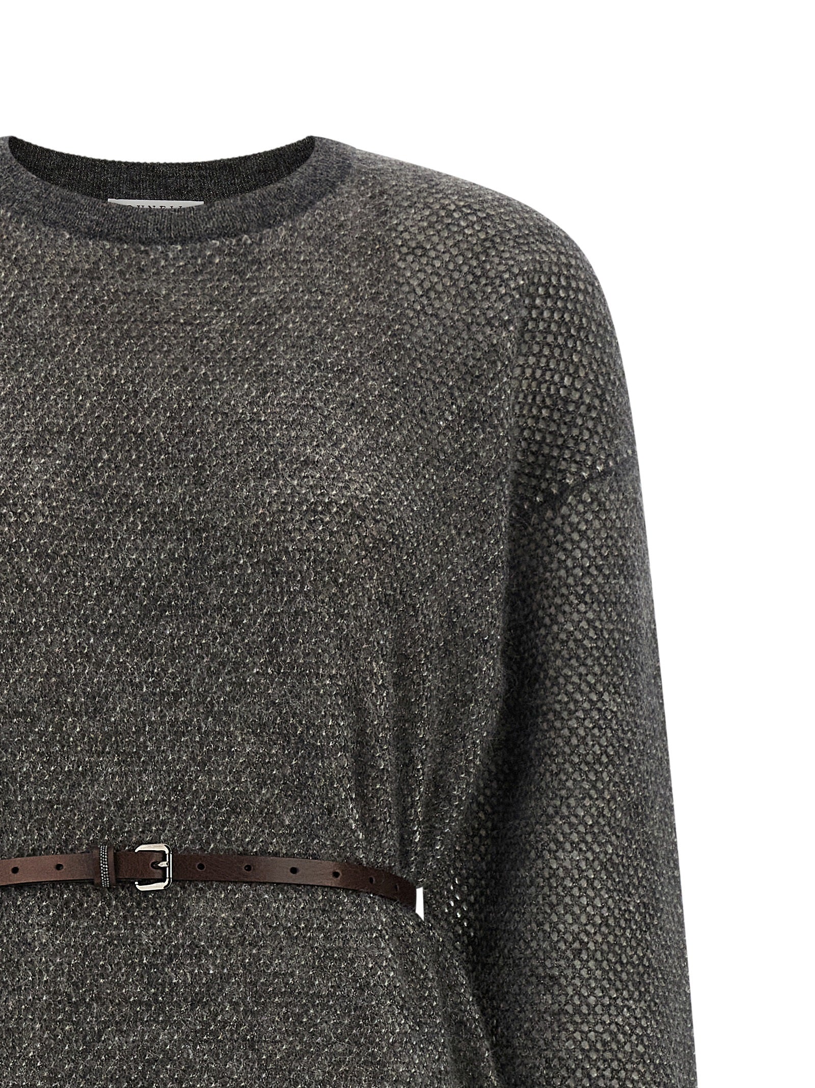 Brunello Cucinelli Gray Wool Midi Women's Dress