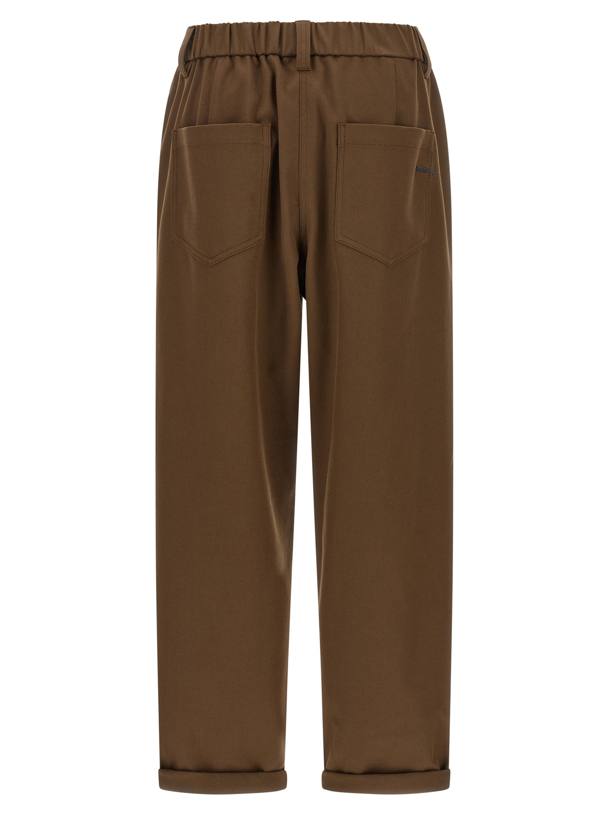 Brunello Cucinelli Brown Cotton Casual Women's Pants