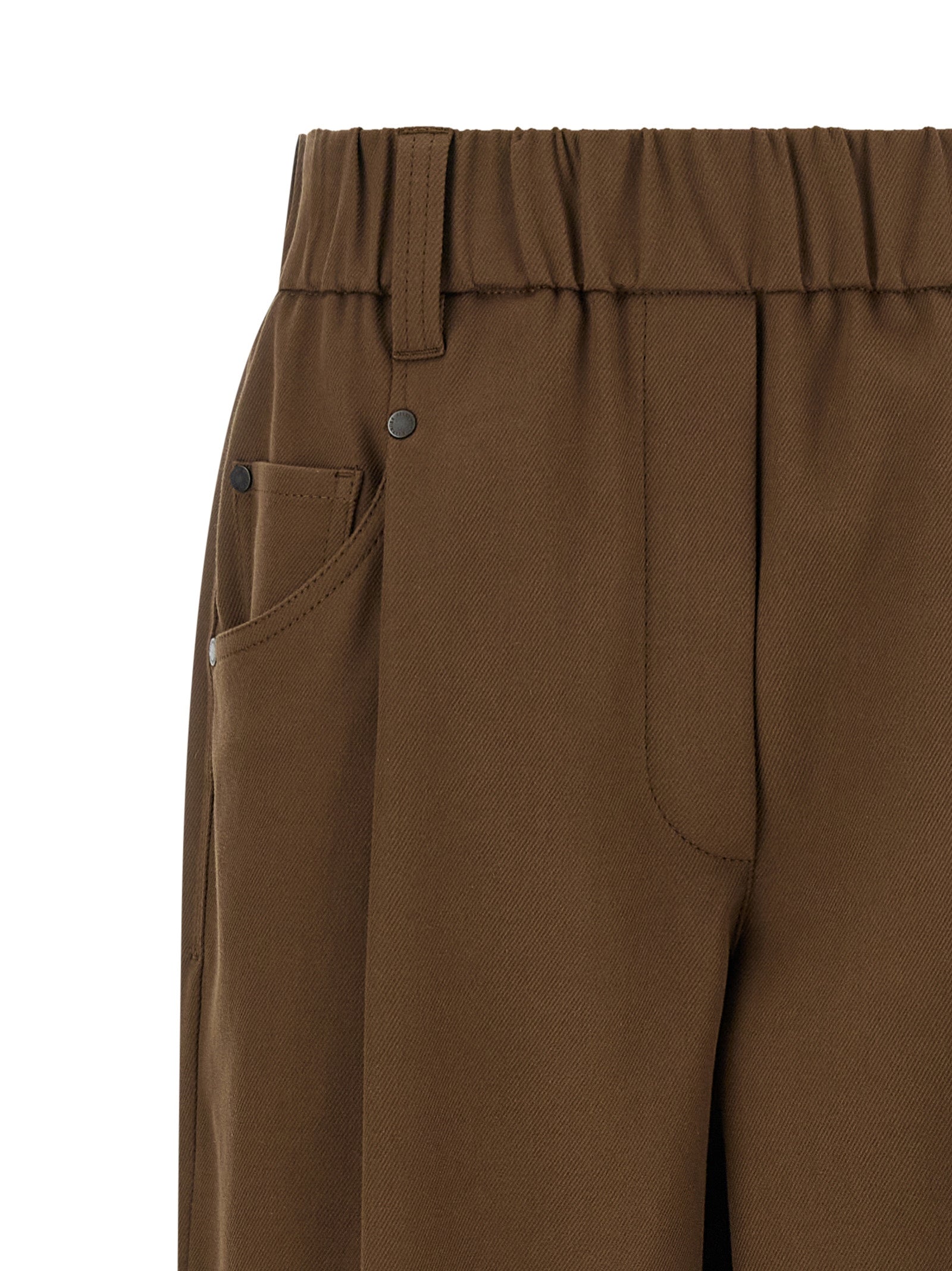 Brunello Cucinelli Brown Cotton Casual Women's Pants