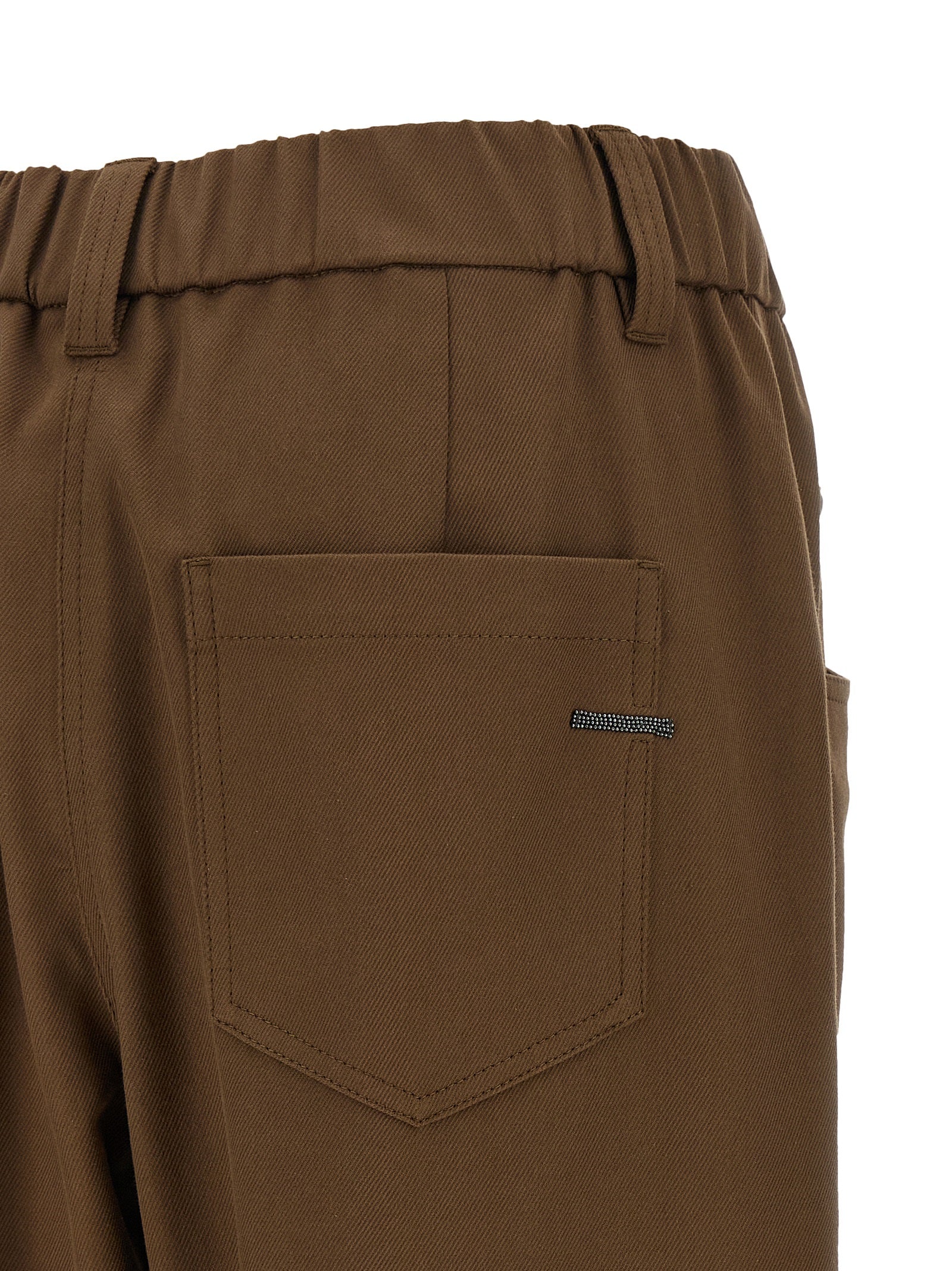 Brunello Cucinelli Brown Cotton Casual Women's Pants
