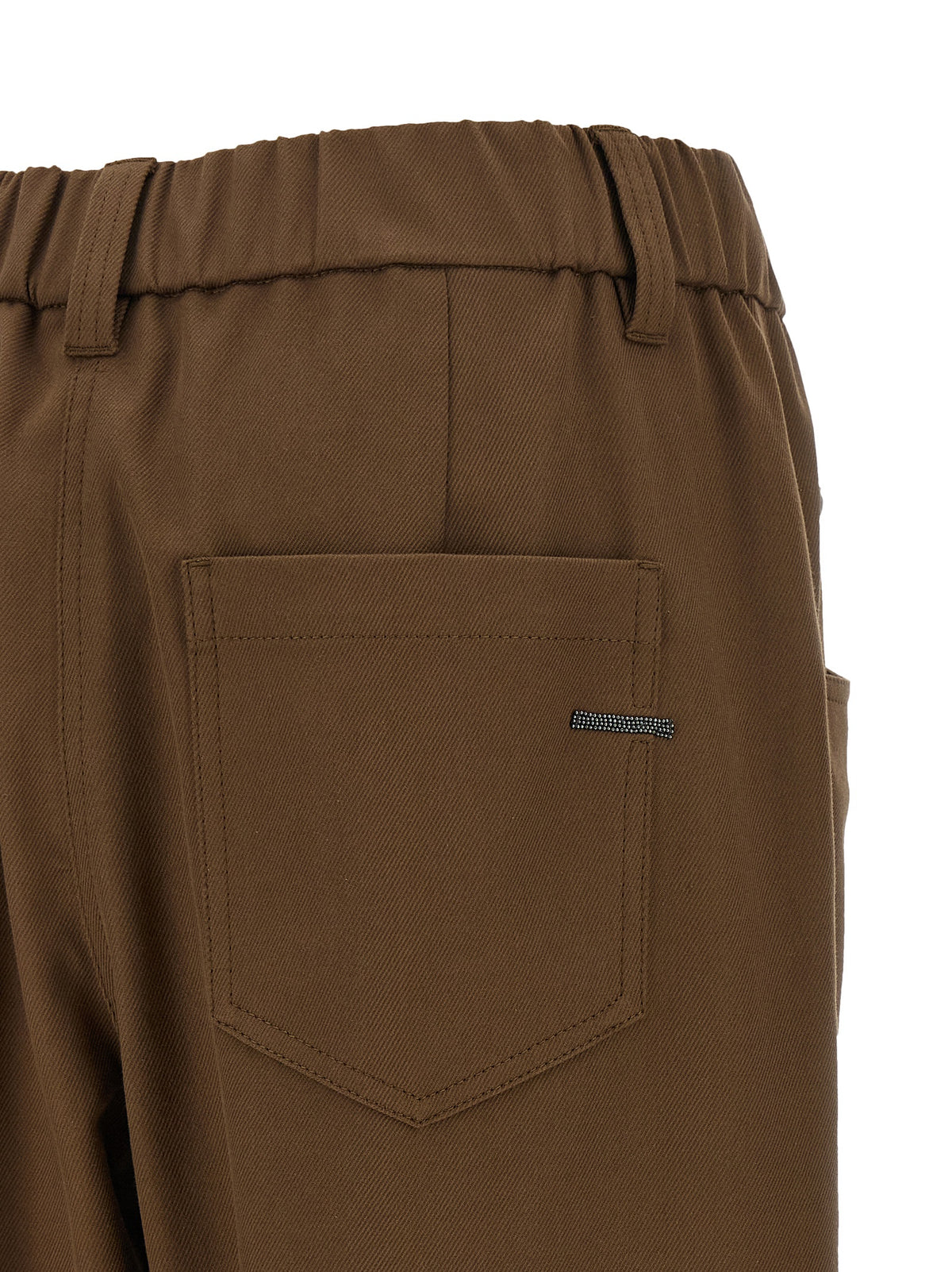 Brunello Cucinelli Brown Cotton Casual Women's Pants