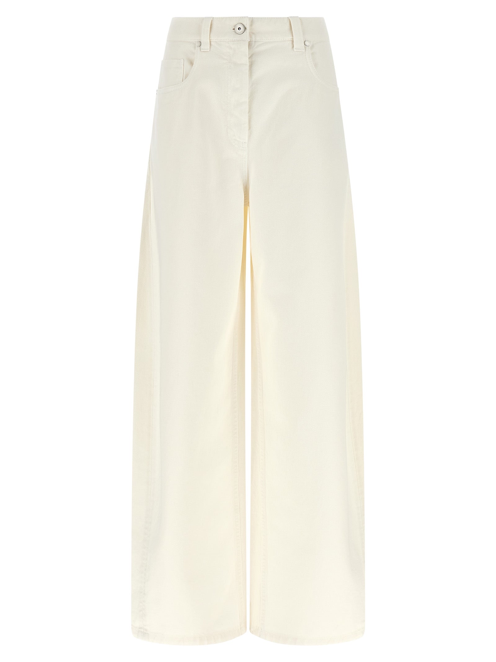 Brunello Cucinelli White Cotton Relaxed Fit Women's Jeans