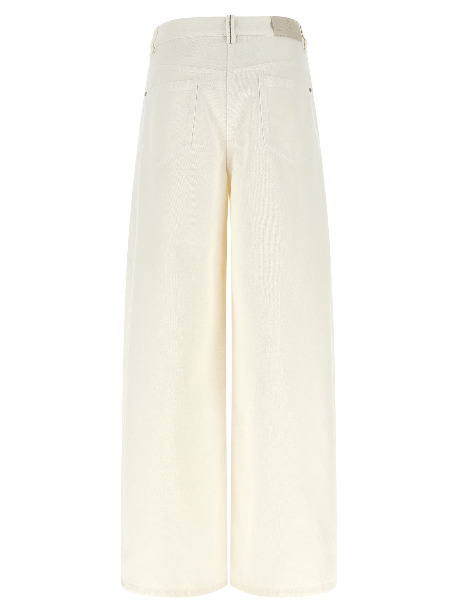 Brunello Cucinelli White Cotton Relaxed Fit Women's Jeans