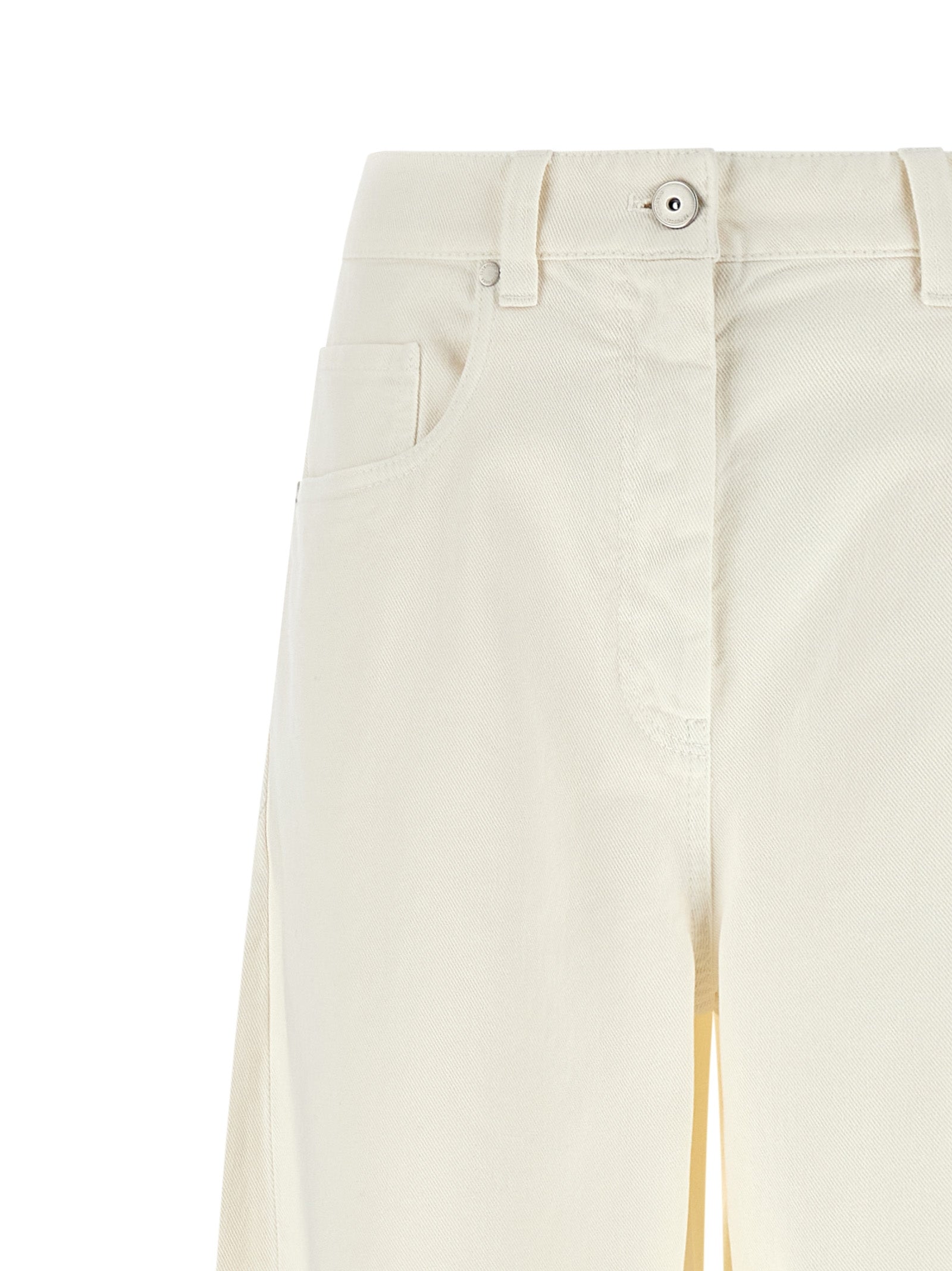 Brunello Cucinelli White Cotton Relaxed Fit Women's Jeans