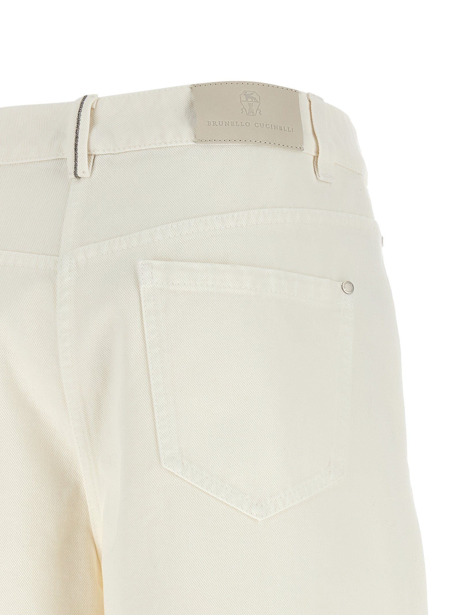 Brunello Cucinelli White Cotton Relaxed Fit Women's Jeans