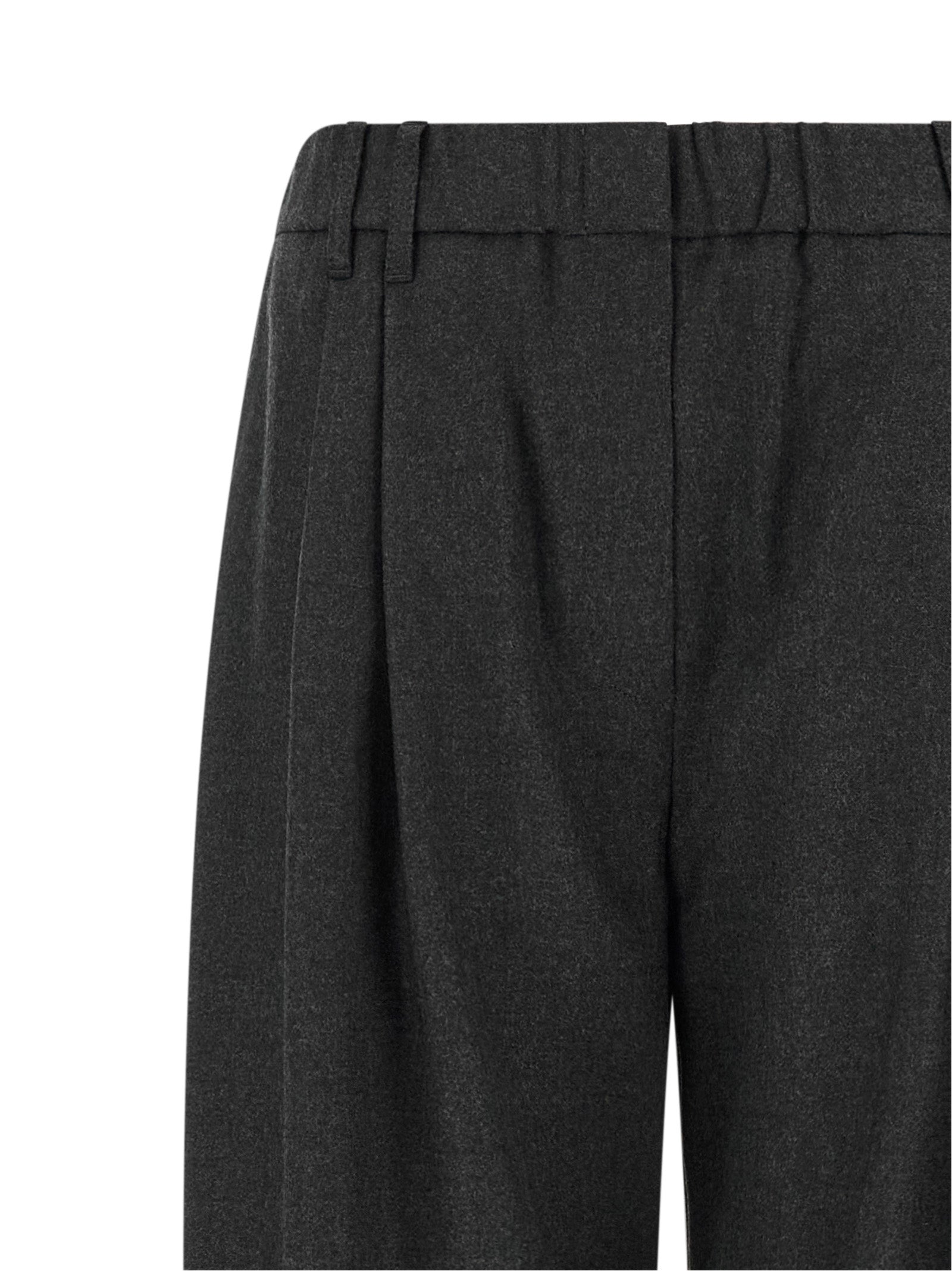 Brunello Cucinelli Gray Virgin Wool Casual Women's Pants