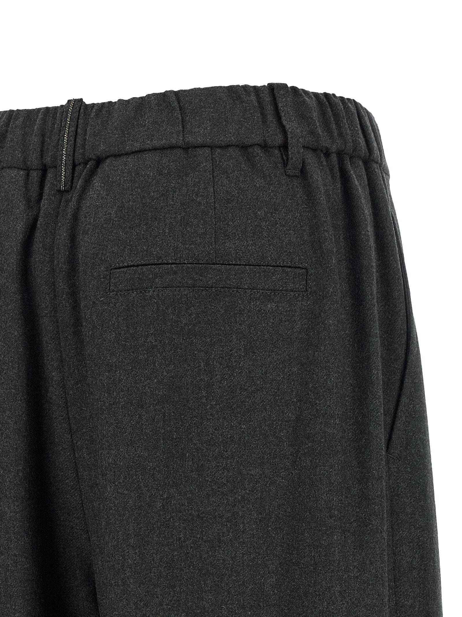 Brunello Cucinelli Gray Virgin Wool Casual Women's Pants