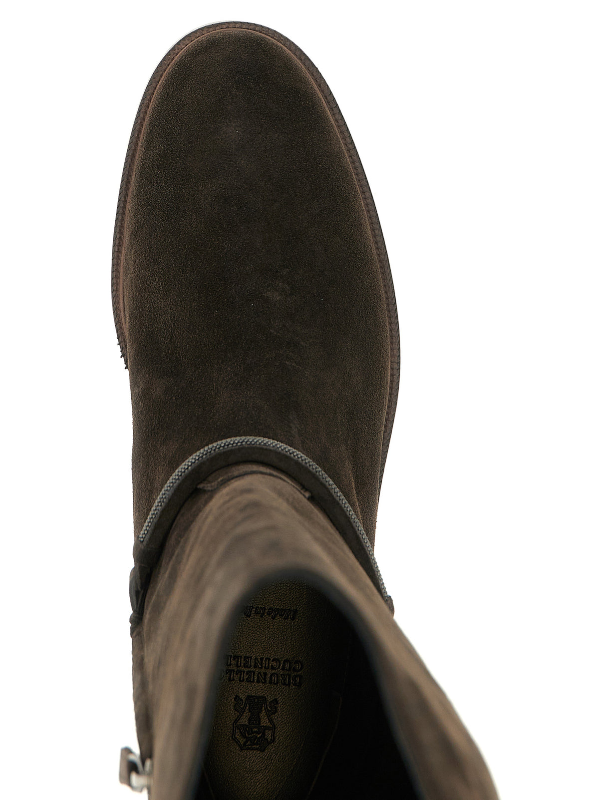 Brunello Cucinelli Black Calfskin Over The Women's Knee